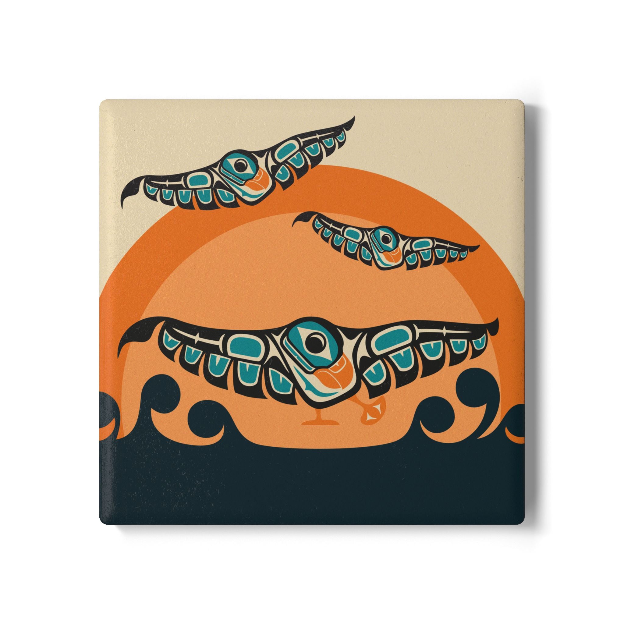Ceramic Coaster - Classic Tribal Puffin - Northern Spiritlines™