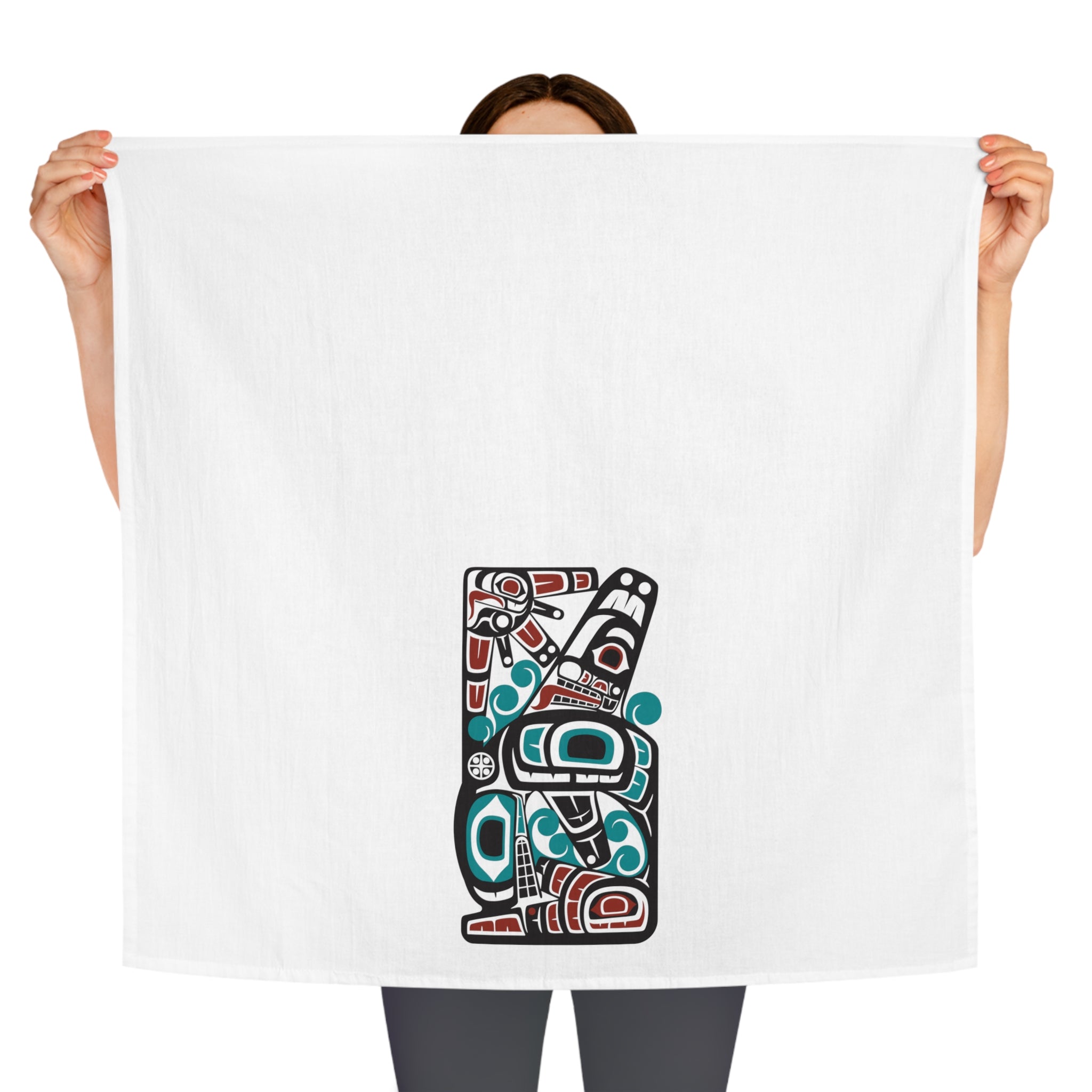Cotton Tea Towel - Classic Tribal Orca Print - Northern Spiritlines™
