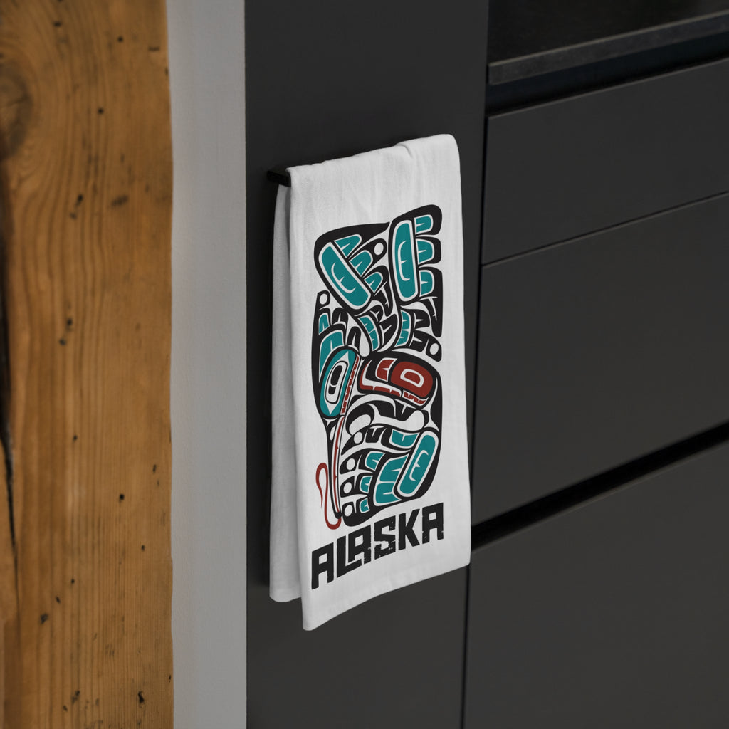 Cotton Tea Towel - Alaska Tribal Hummingbird - AK State Line™ Collection