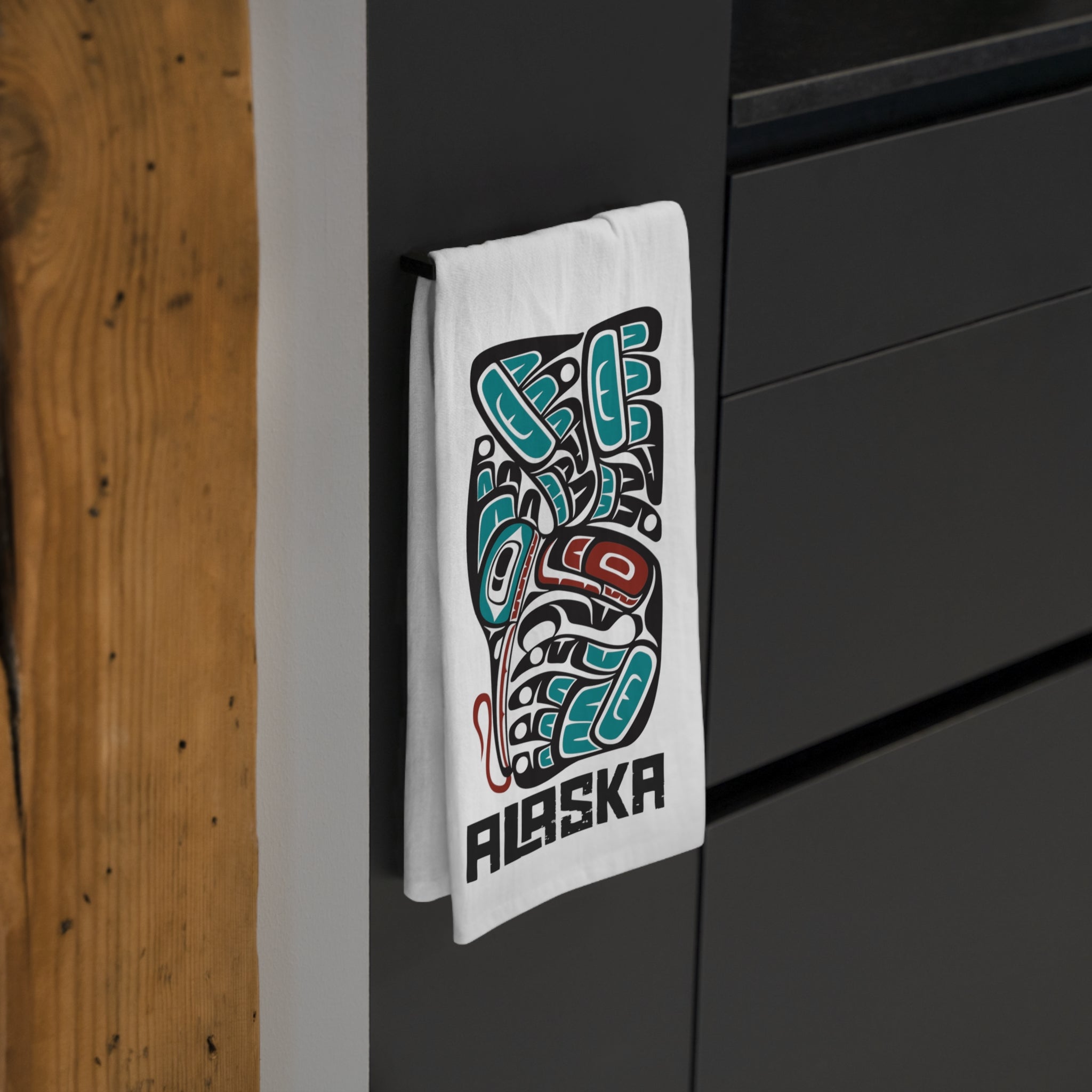 Cotton Tea Towel - Alaska Tribal Hummingbird - AK State Line™ Collection