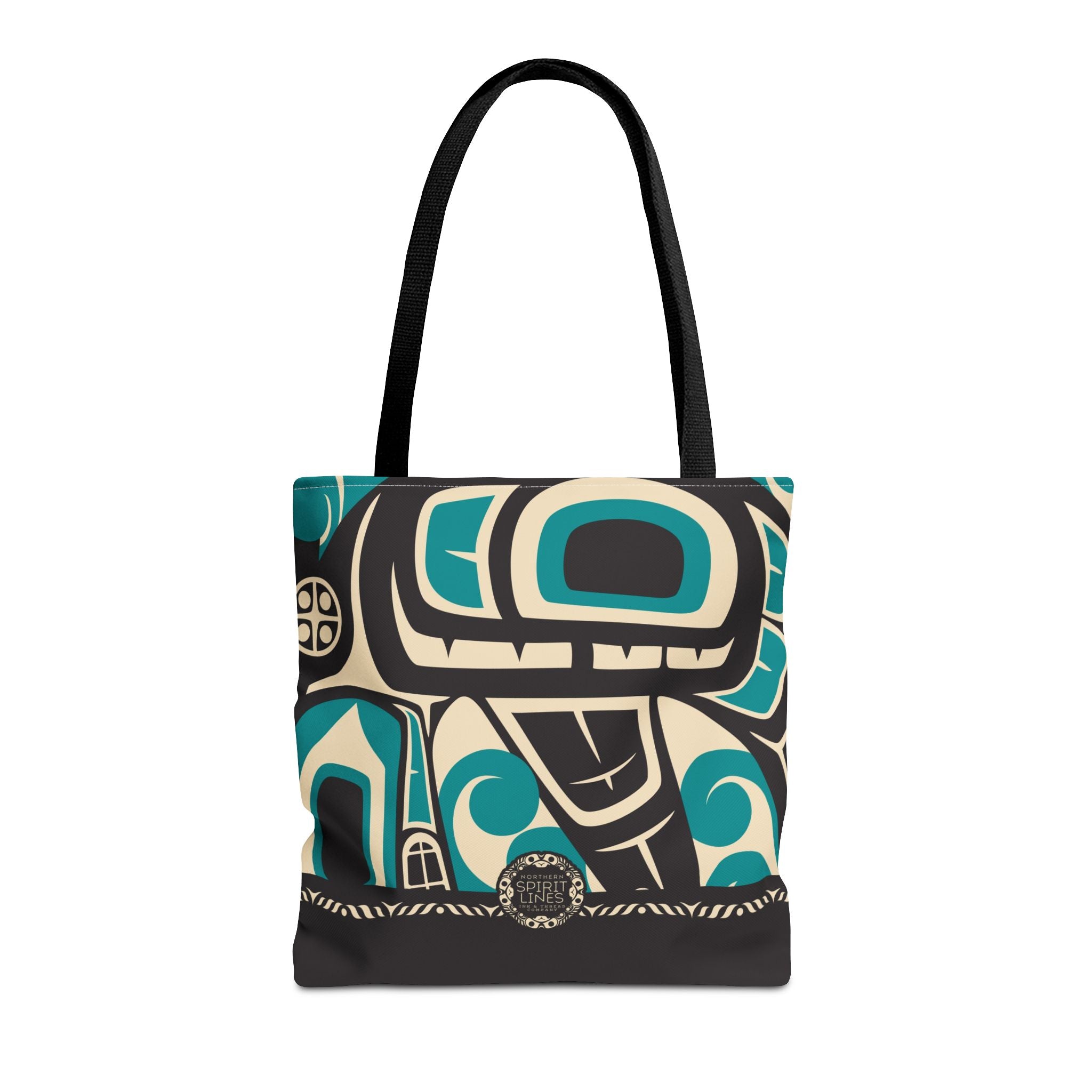 Canvas Tote Bag - Classic Tribal Orca Print with Tribal End Cap - Northern Spiritlines™