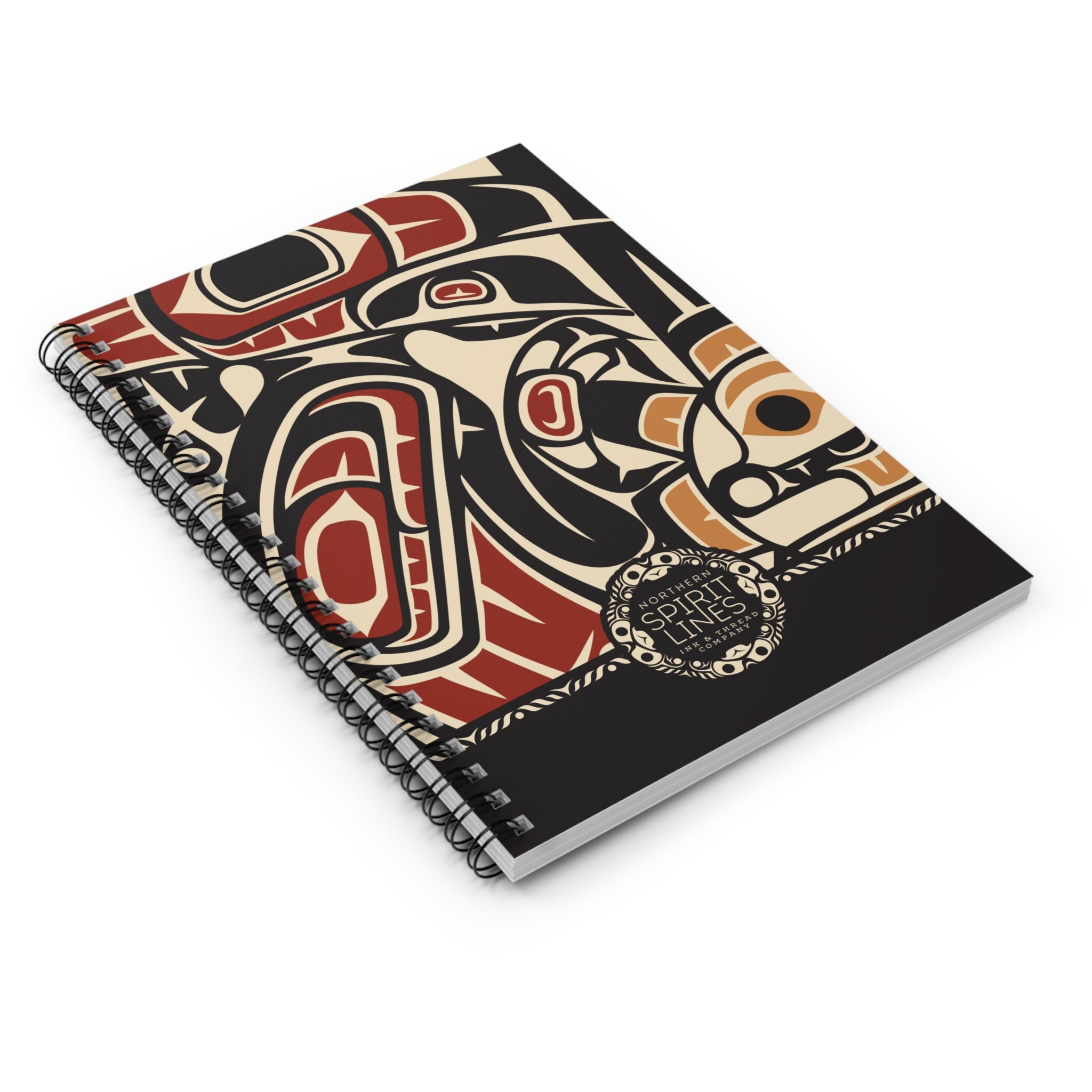 Spiral Notebook, Journal - Classic Tribal Raven Print - Northern Spiritlines™