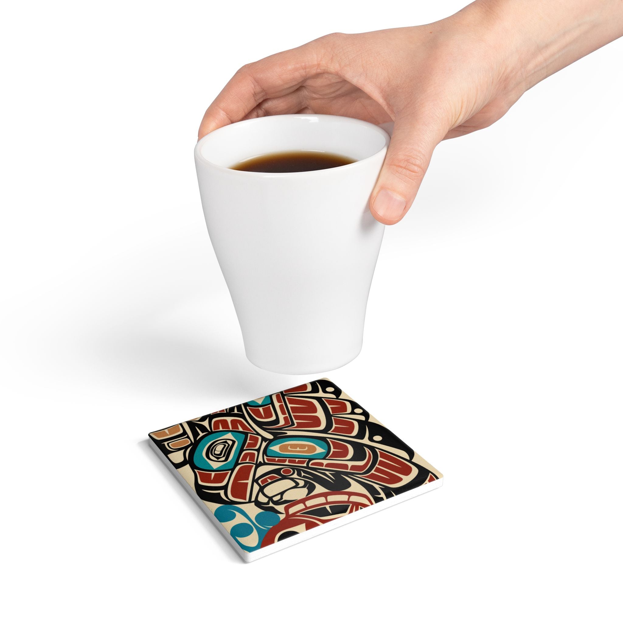 Ceramic Coaster | Classic Alaska Eagle & Salmon | Signature Collection