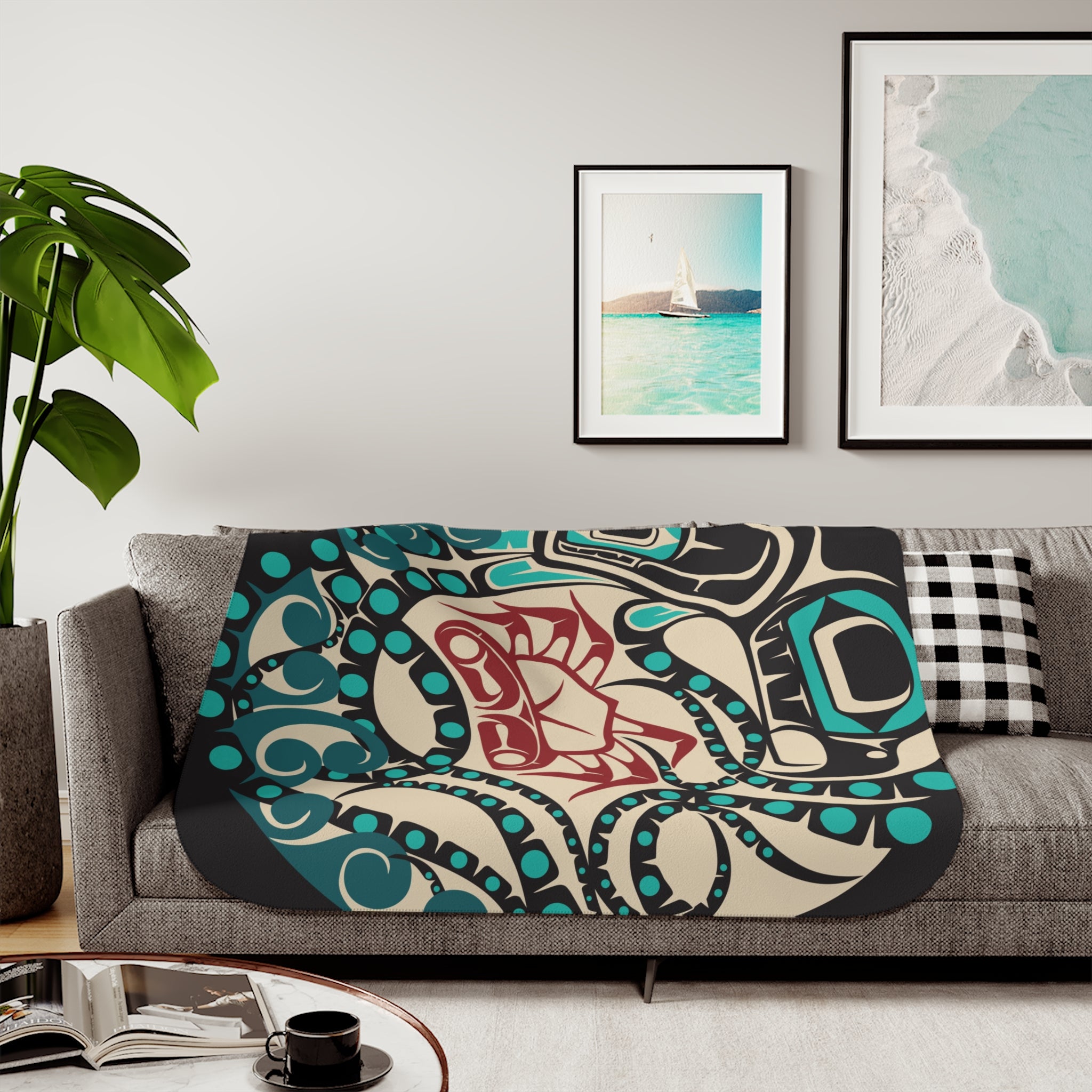 Sherpa Fleece Blanket - Classic Tribal Octopus - Northern Spiritlines™