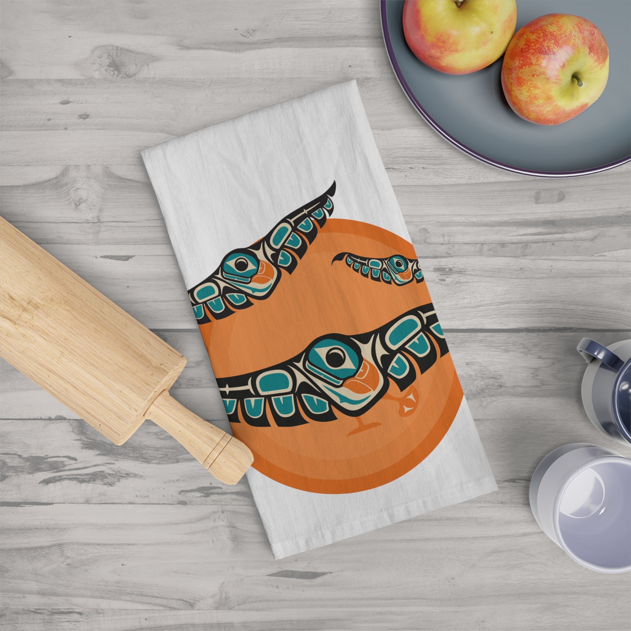 Cotton Tea Towel - Classic Tribal Puffins - Northern Spiritlines™