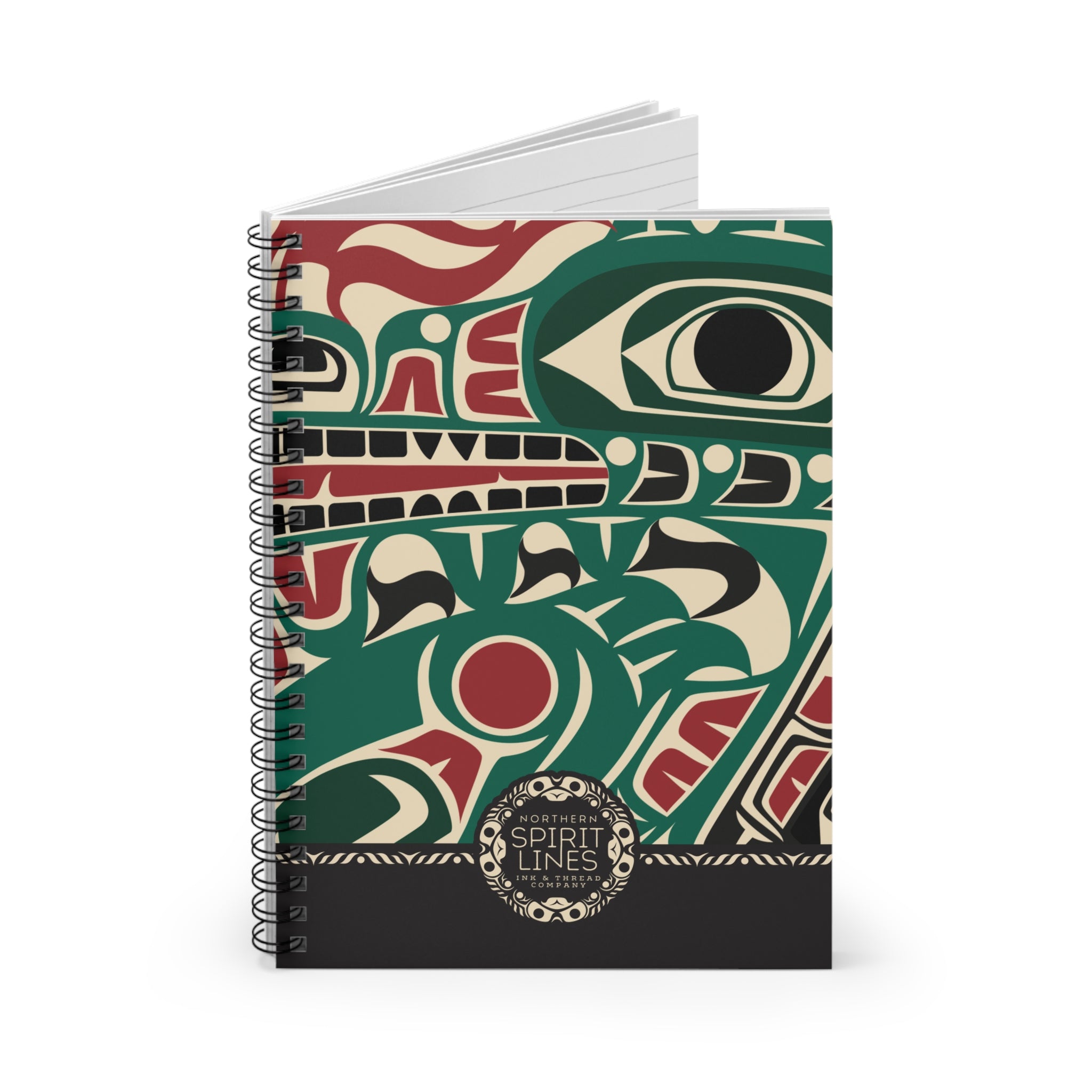 Spiral Notebook, Journal - Classic Tribal Sea Monster Print - Northern Spiritlines™