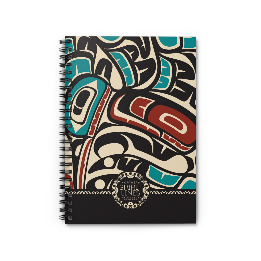 Spiral Notebook, Journal - Classic Tribal Hummingbird Print - Northern Spiritlines™