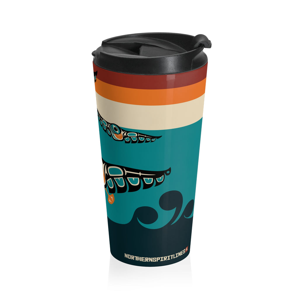 15 oz. Coffee Travel Tumbler | Classic Tribal Puffins | Signature Collection