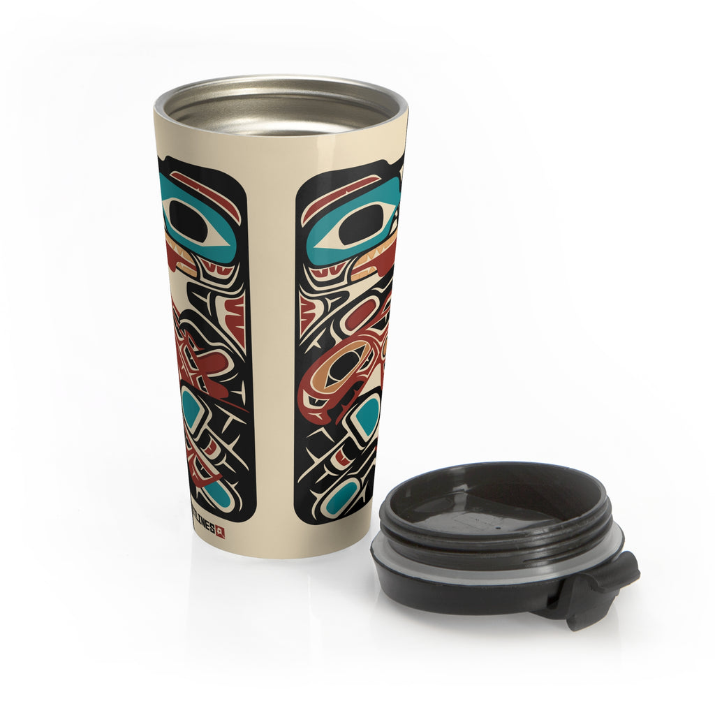 15 oz. Coffee Travel Tumbler | Tribal Bear & Salmon