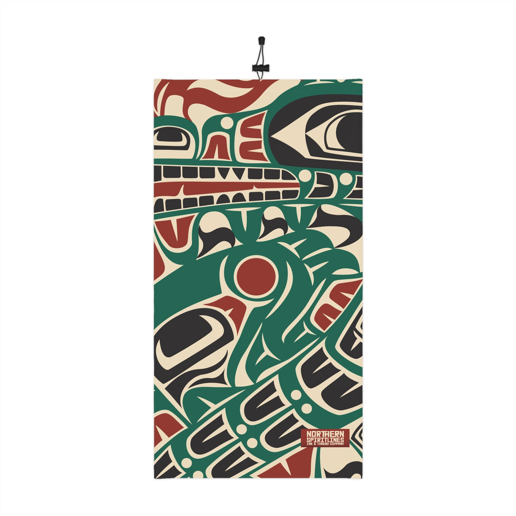 Neck Gaiter, Headband with Drawstring - Classic Tribal Sea Monster - Northern Spiritlines™