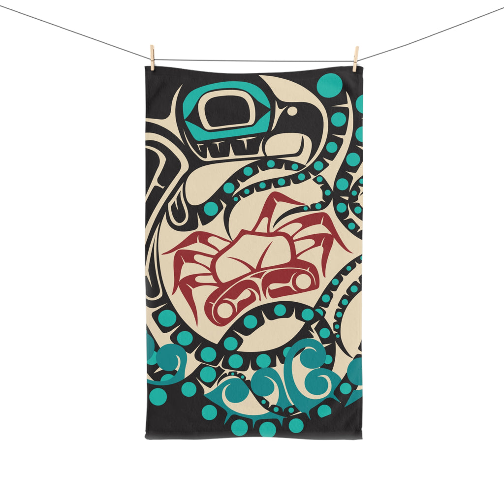 16x28" Polycotton Hand Towel - Classic Tribal Octopus - Northern Spiritlines™