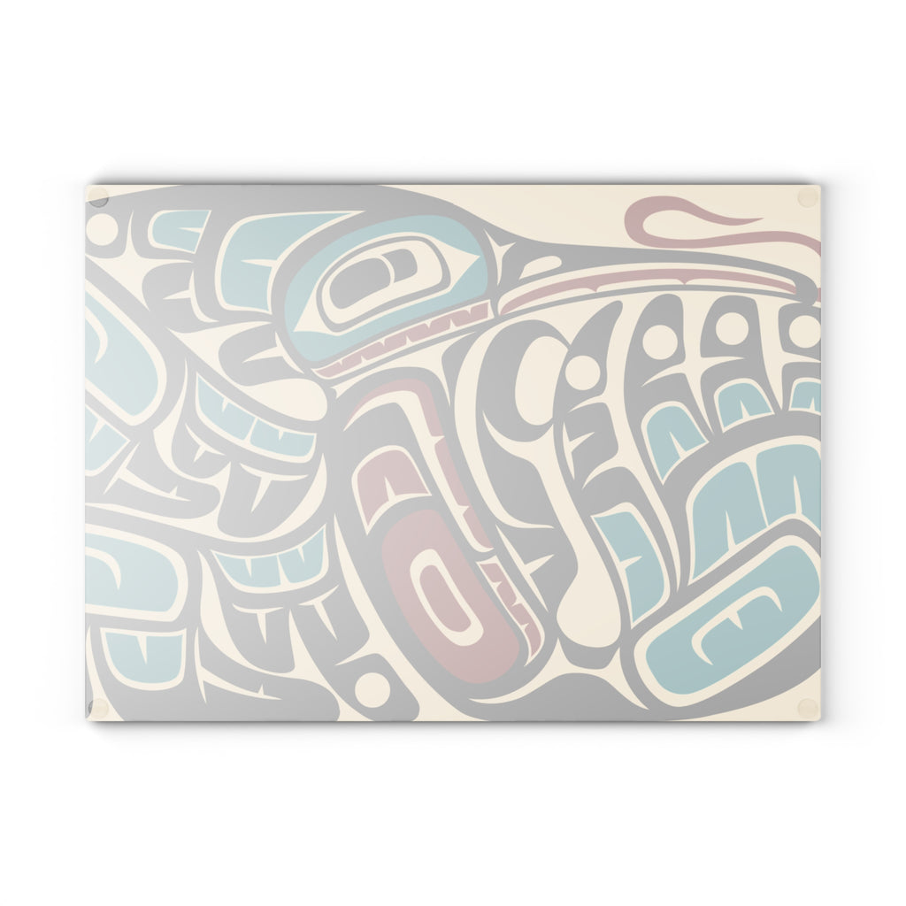 Glass Cutting Board - Classic Tribal Hummingbird Print - Northern Spiritlines™