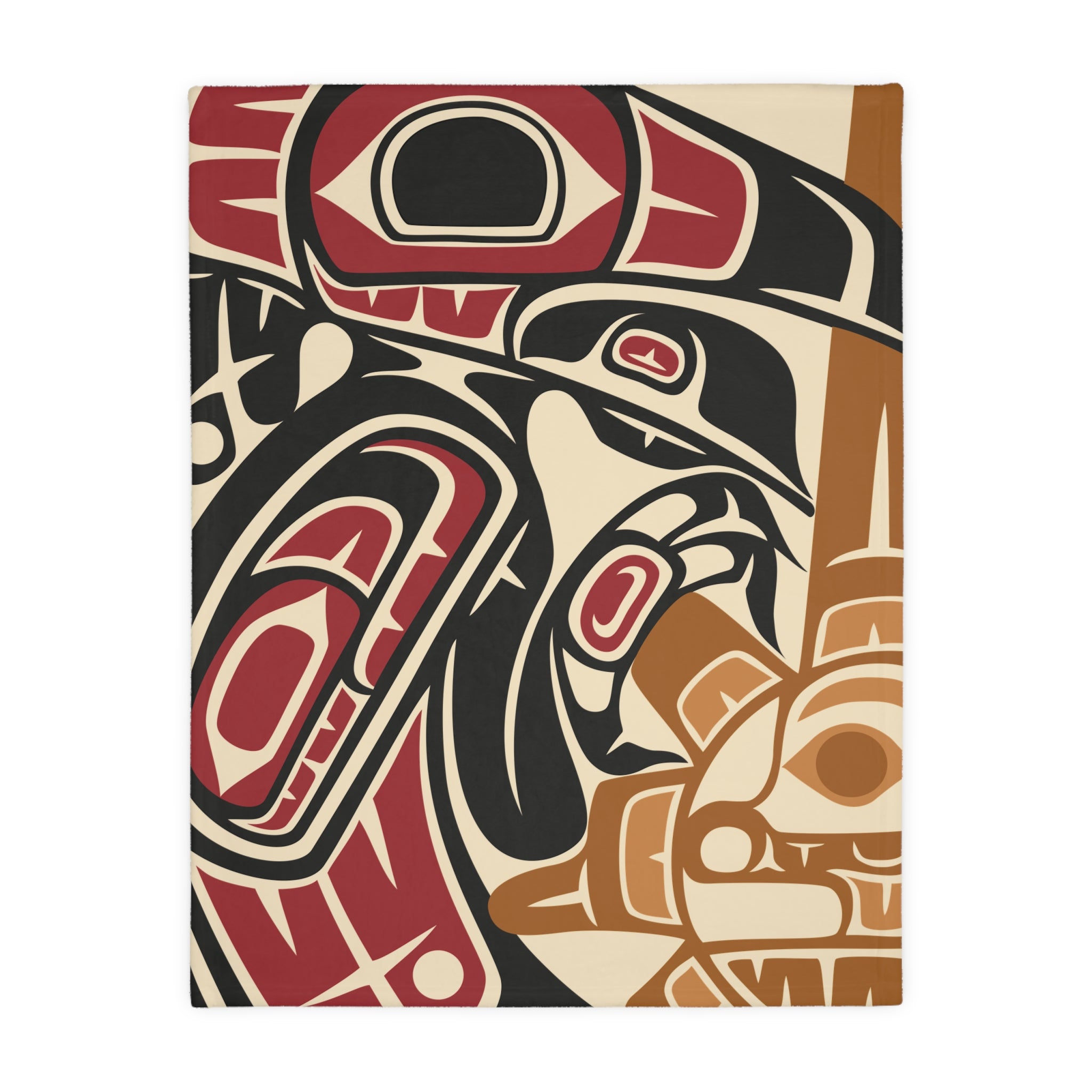 Reversible Plush Blanket - Classic Tribal Raven - Northern Spiritlines™