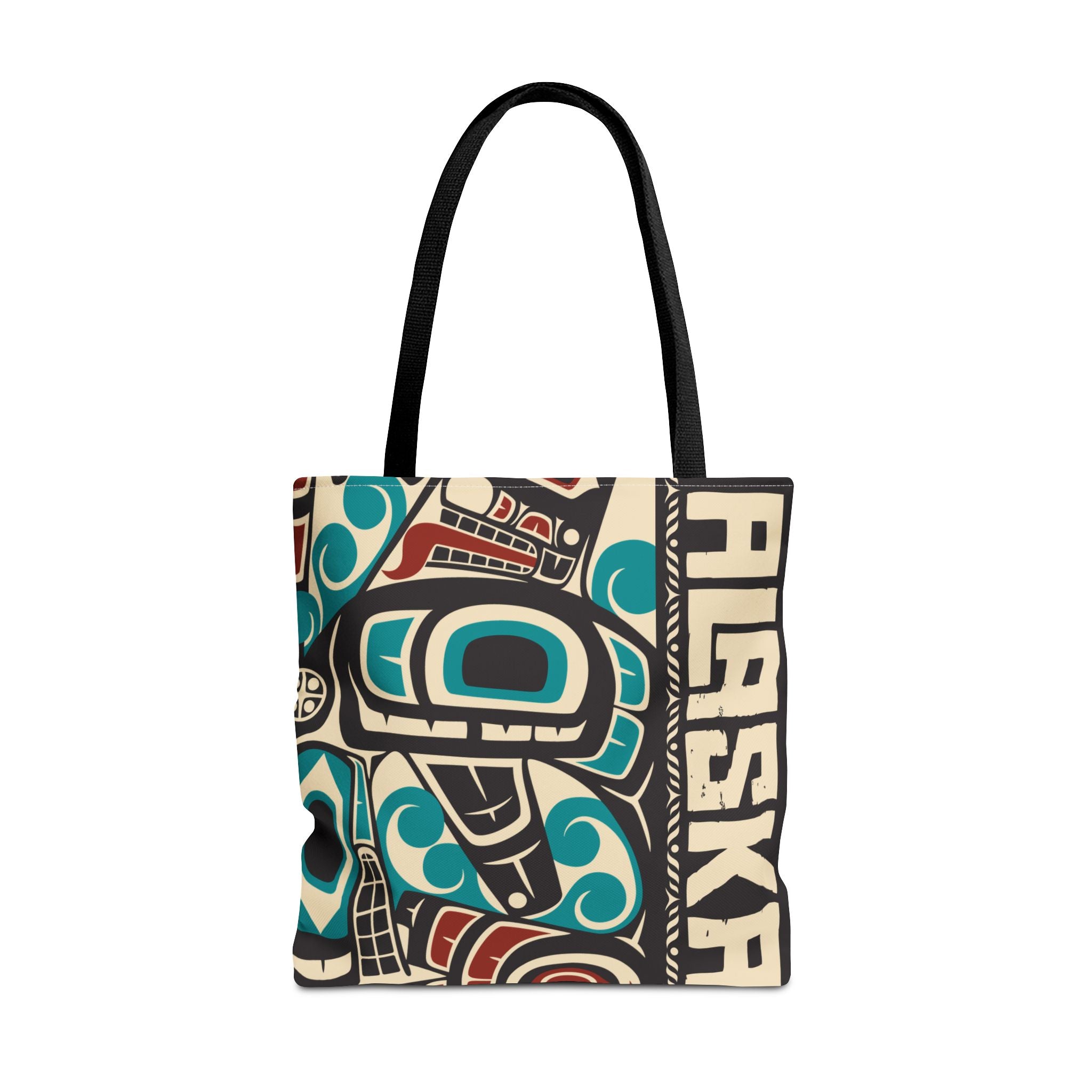 Canvas Tote Bag - Style No. 1 Rustic Alaska Tribal Orca - AK State Line™