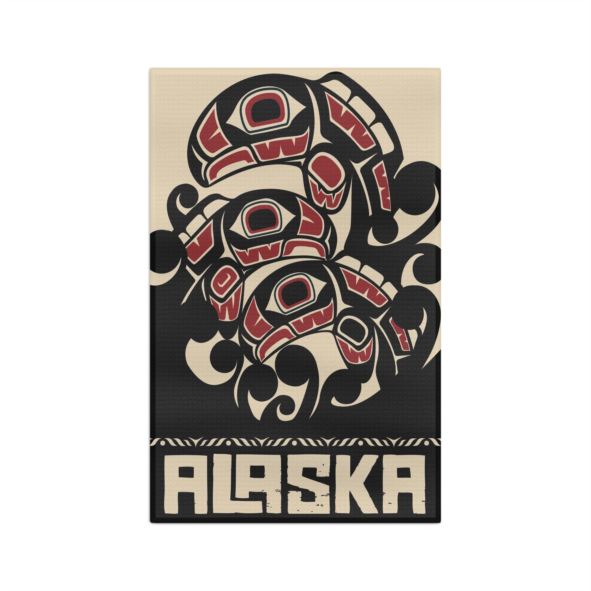 Tea Towel | 18x30" Waffle Weave | Alaska Tribal Salmon | Stateline™ Collection