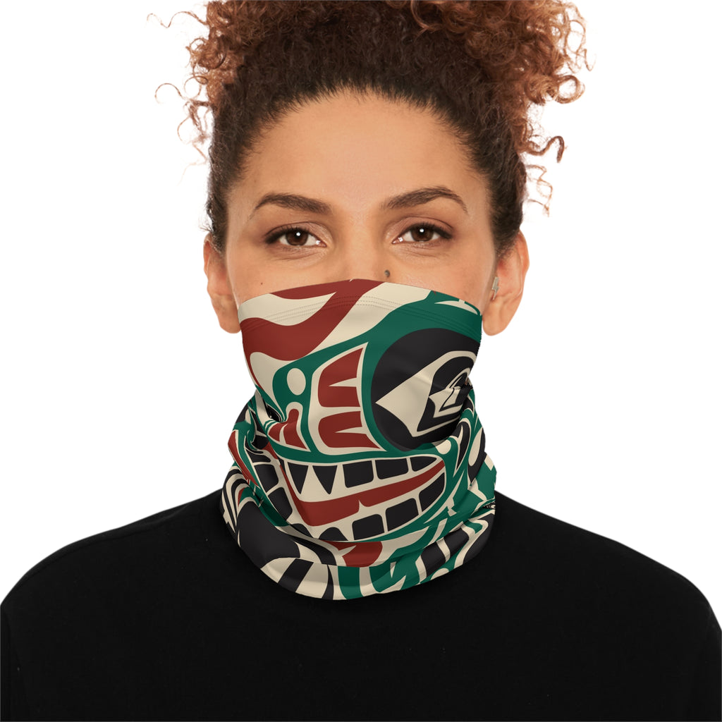 Neck Gaiter, Headband with Drawstring - Classic Tribal Sea Monster - Northern Spiritlines™