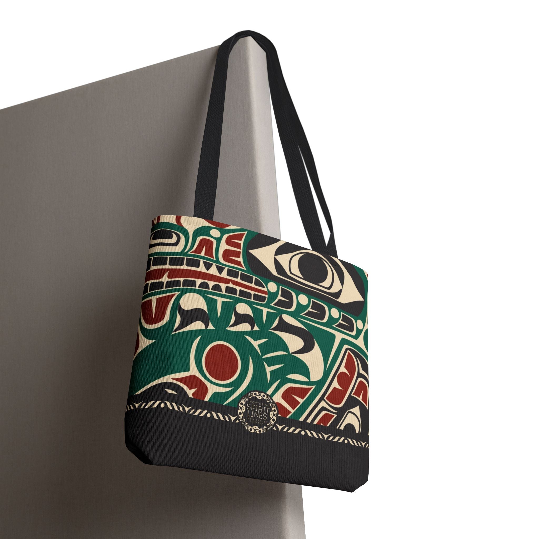 Canvas Tote Bag - Classic Tribal Sea Monster Print with Tribal End Cap - Northern Spiritlines™
