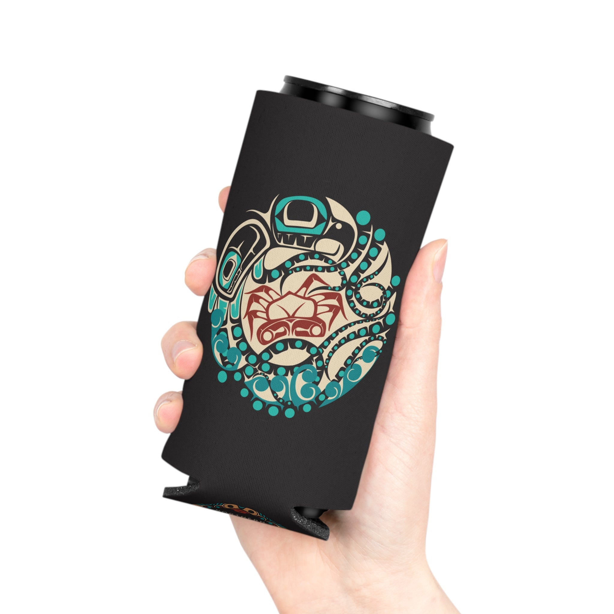 Insulated Can Cooler Koozie (Regular & Slim) Classic Tribal Octopus - Northern Spiritlines™