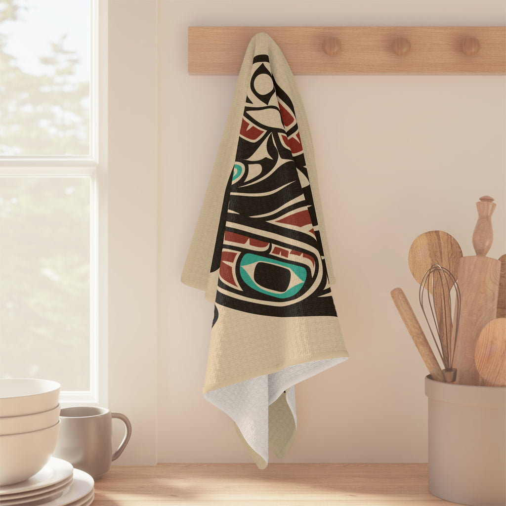 Tea Towel | 18x30" Waffle Weave | Tribal Raven | Signature Collection