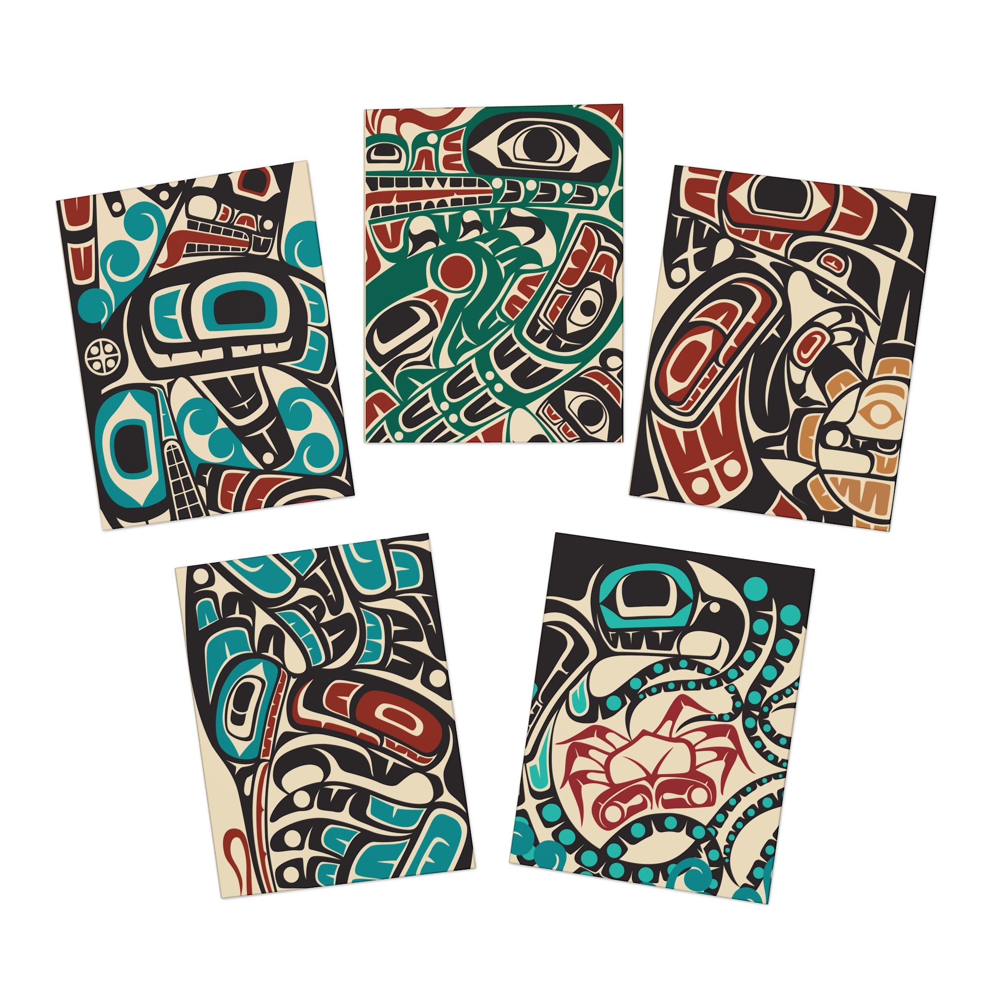 Multi-Design Greeting Cards (5-Pack) with Envelopes - Northern Spiritlines™