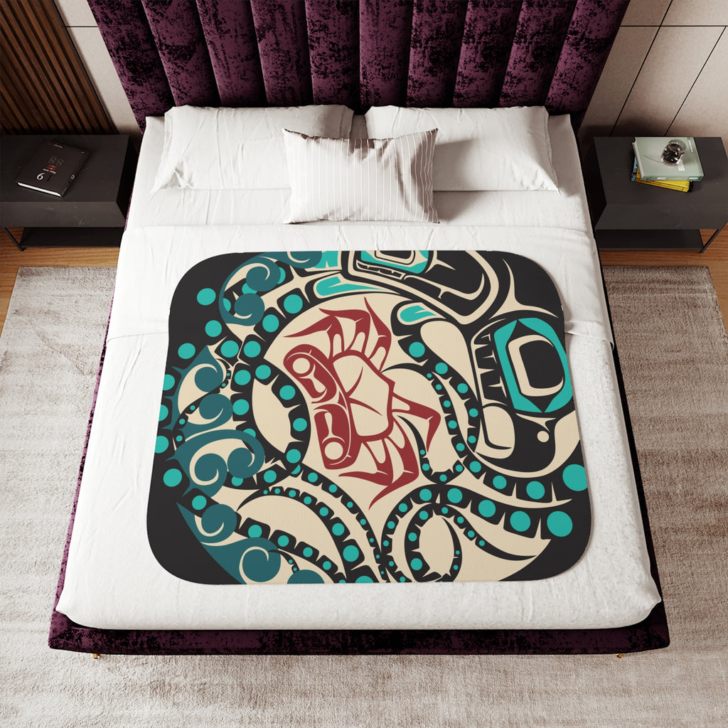 Sherpa Fleece Blanket - Classic Tribal Octopus - Northern Spiritlines™