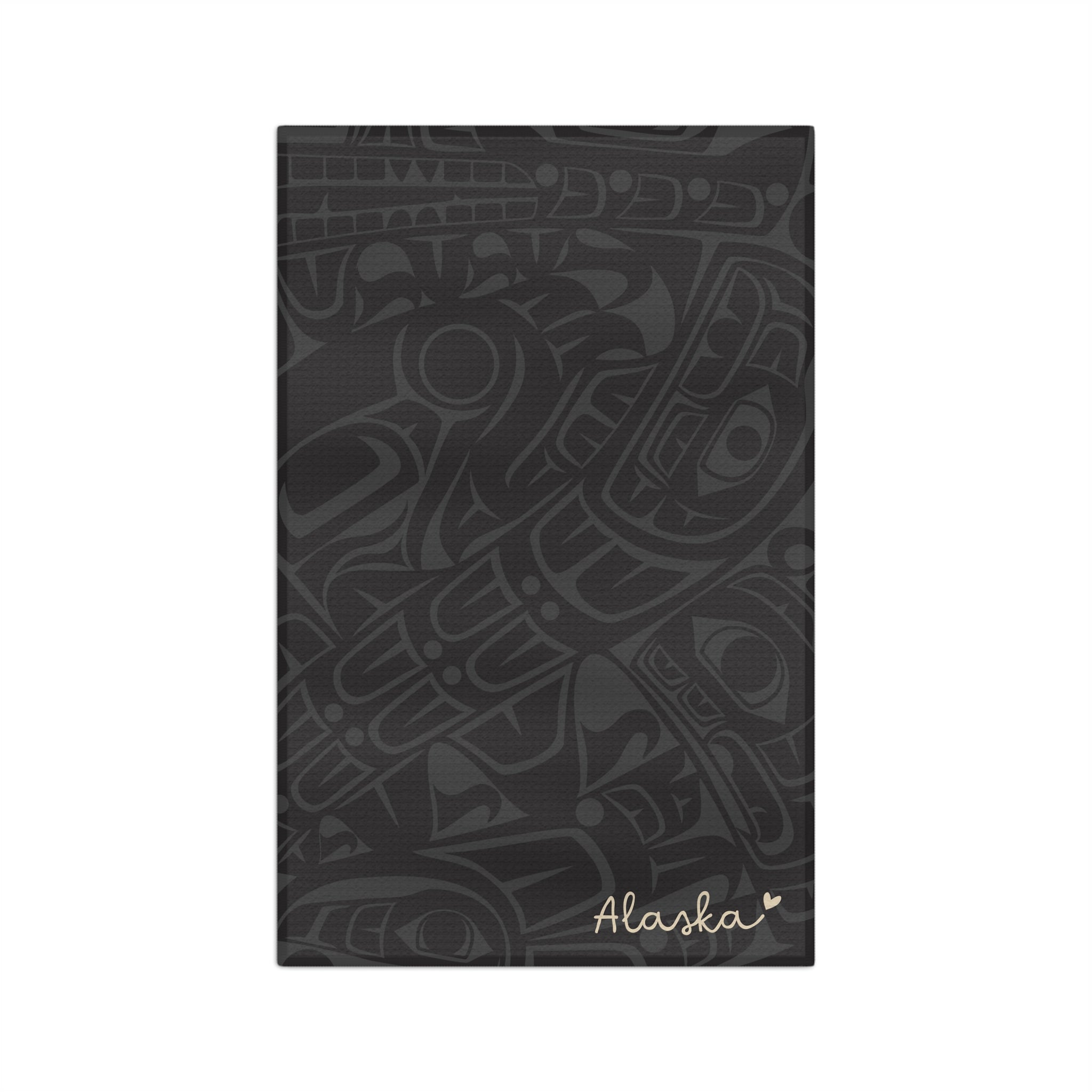 Microfiber Tea Towel - Classic Tribal Print with Alaska (Smoky) - AK State Line™ Collection