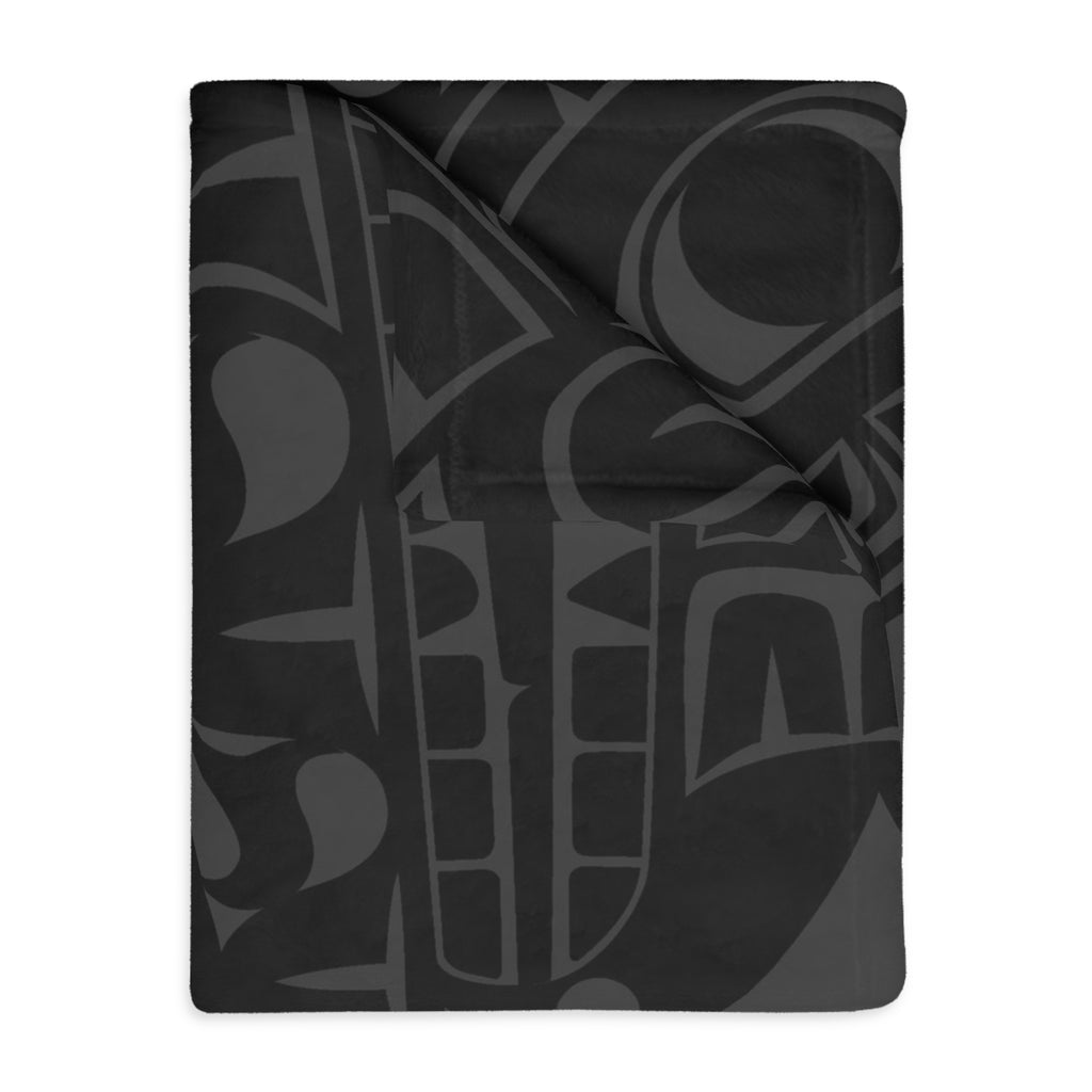 Reversible Plush Blanket - Classic Tribal Smoky Print - Northern Spiritlines™