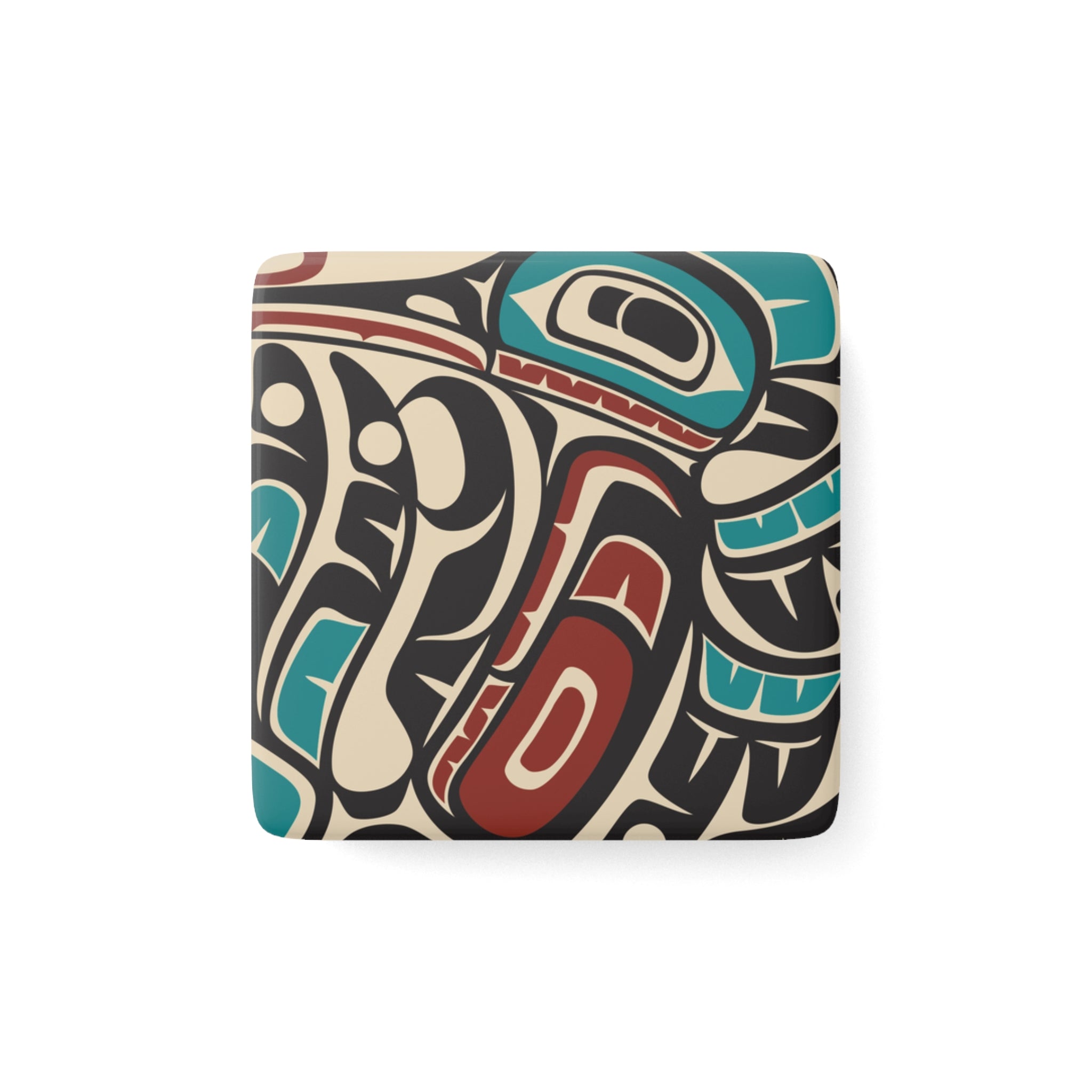 2x2" Ceramic Magnet | Tribal Hummingbird