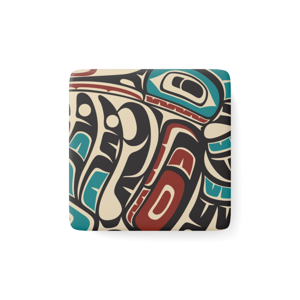 Porcelain Magnet - Classic Tribal Hummingbird
