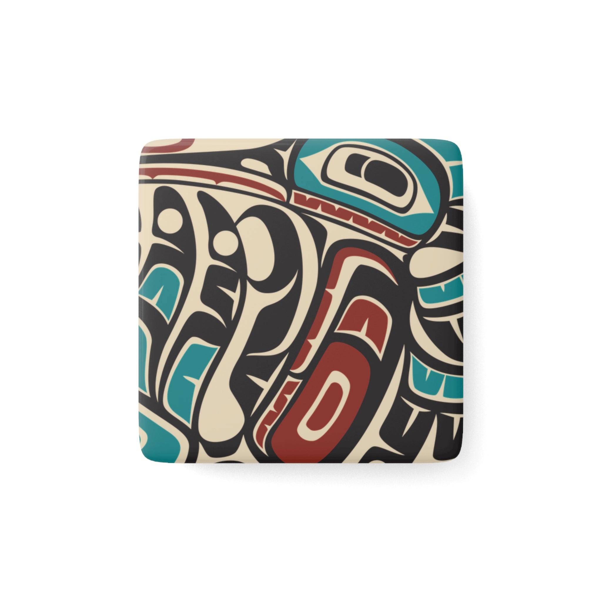 Porcelain Magnet - Classic Tribal Hummingbird