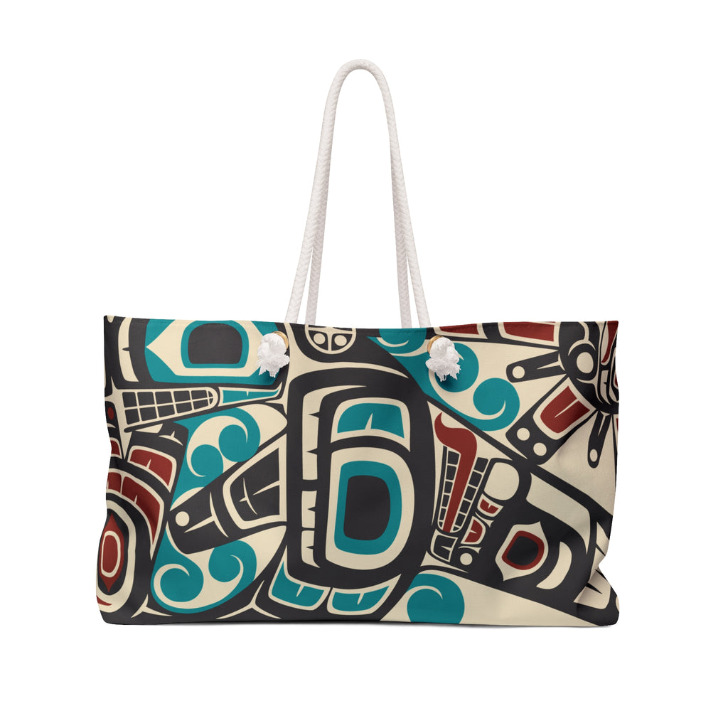 Weekender Tote Bag - Classic Tribal Orca Print - Northern Spiritlines™
