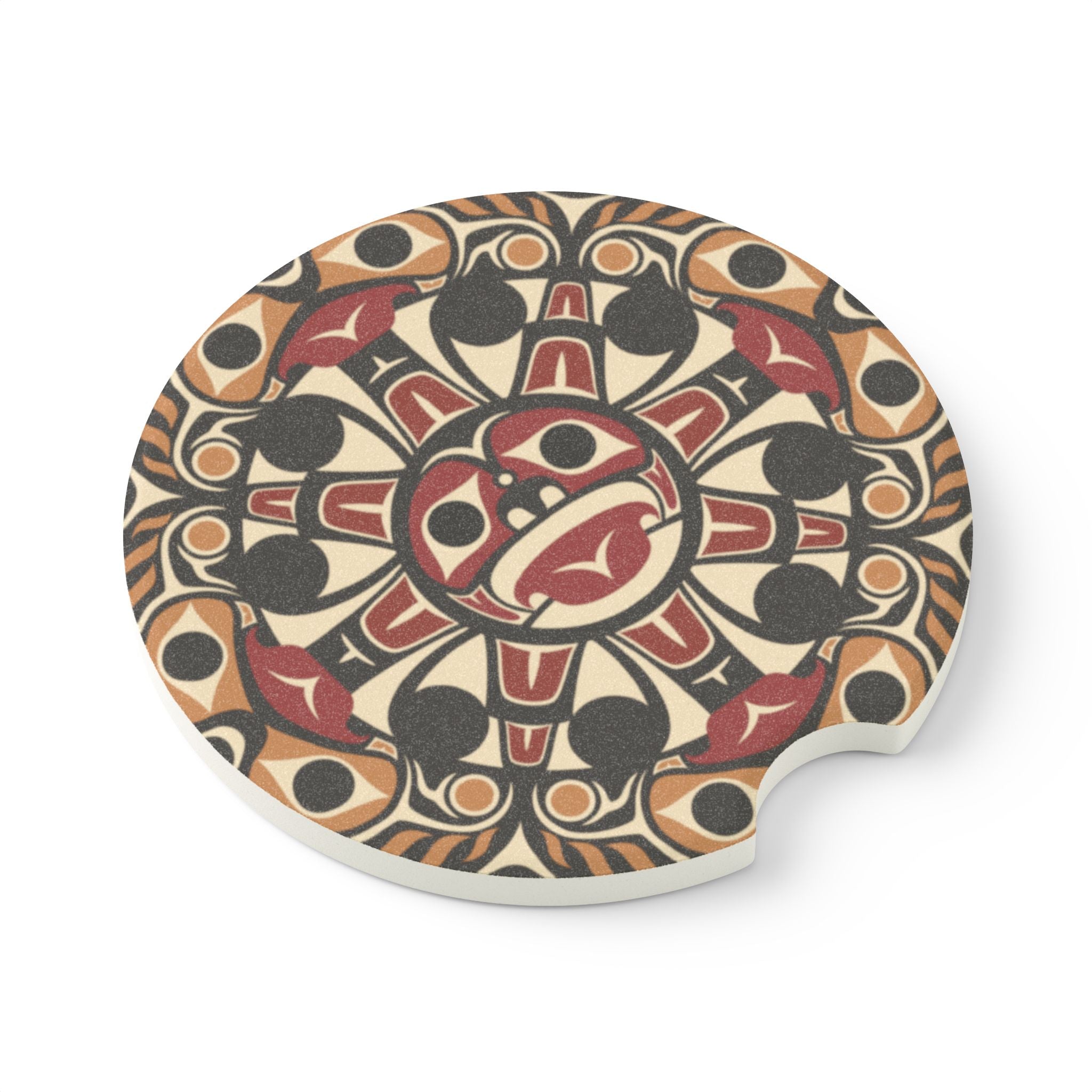 Soapstone Car Coaster - Classic Tribal Sun Print - Northern Spiritlines™