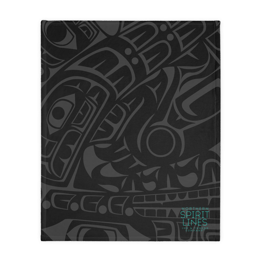 Reversible Plush Blanket - Classic Tribal Smoky Print - Northern Spiritlines™