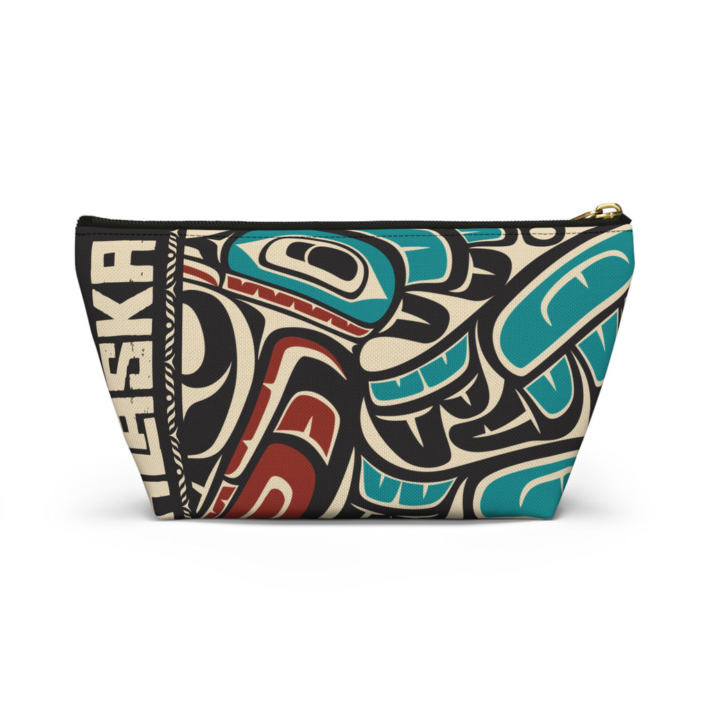 Copy of Travel Accessory Zipper Pouch - Rustic Alaska Tribal Hummingbird - AK State Line™ Collection