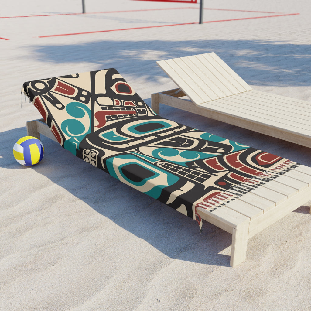 Boho Fringe Beach Cloth - Classic Tribal Orca Print - Northern Spiritlines™