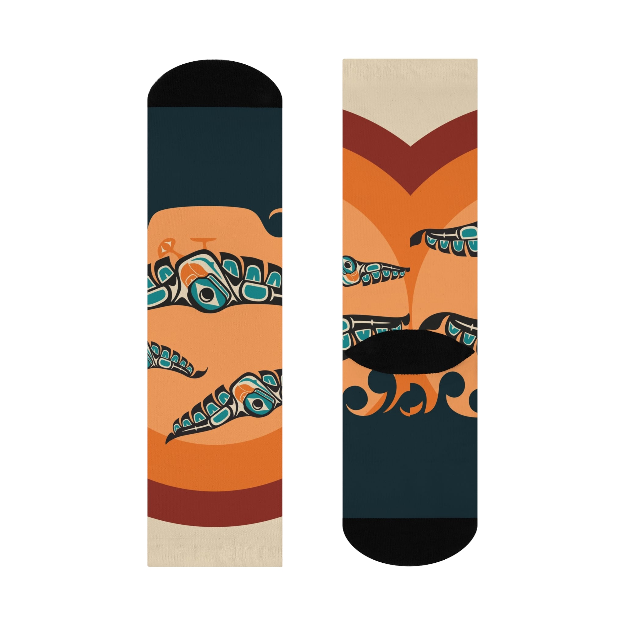 Crew Socks - Cushion Bottom - Classic Tribal Puffins - Northern Spiritlines™