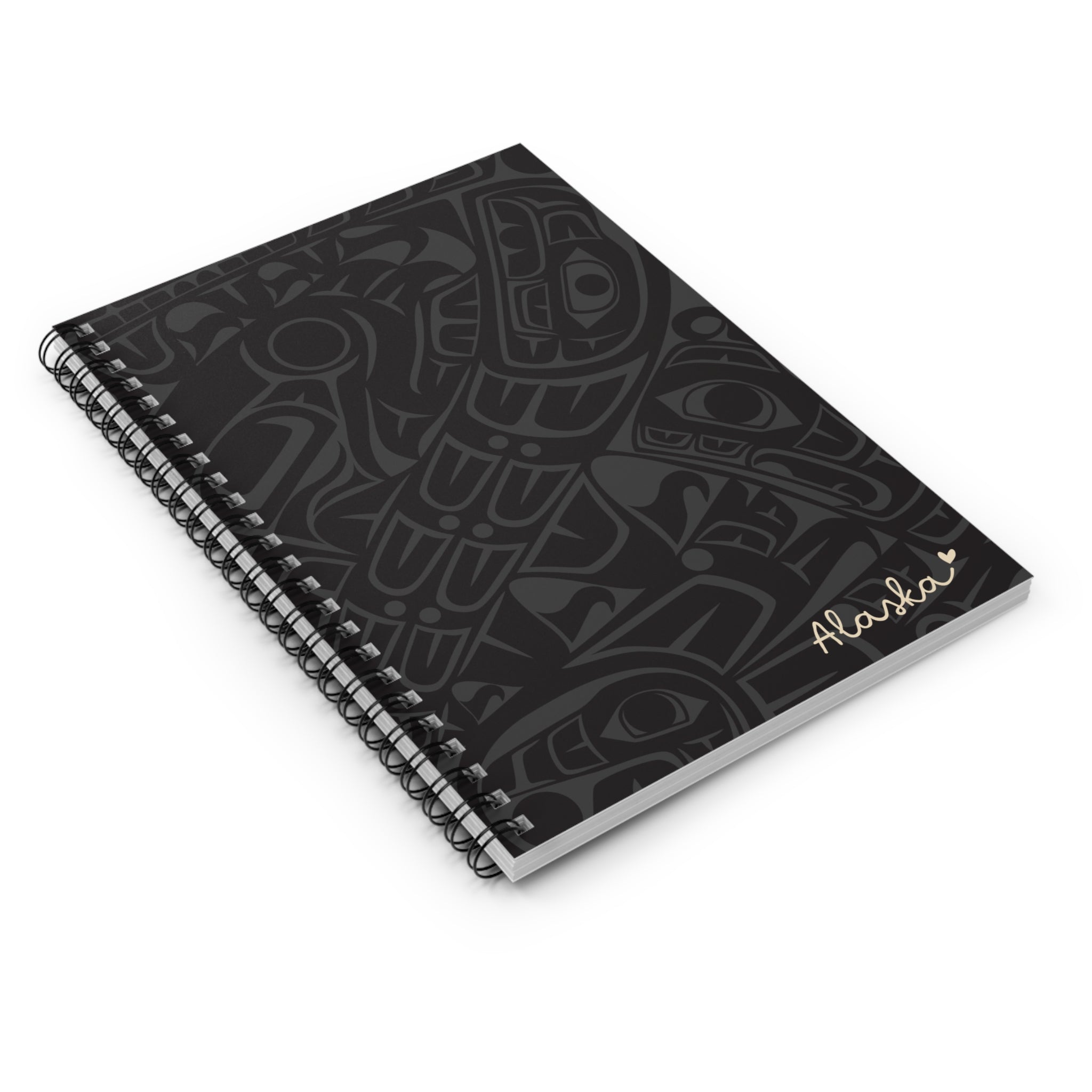 Spiral Notebook, Journal - Alaska Classic Tribal Print - AK State Line™ Collection