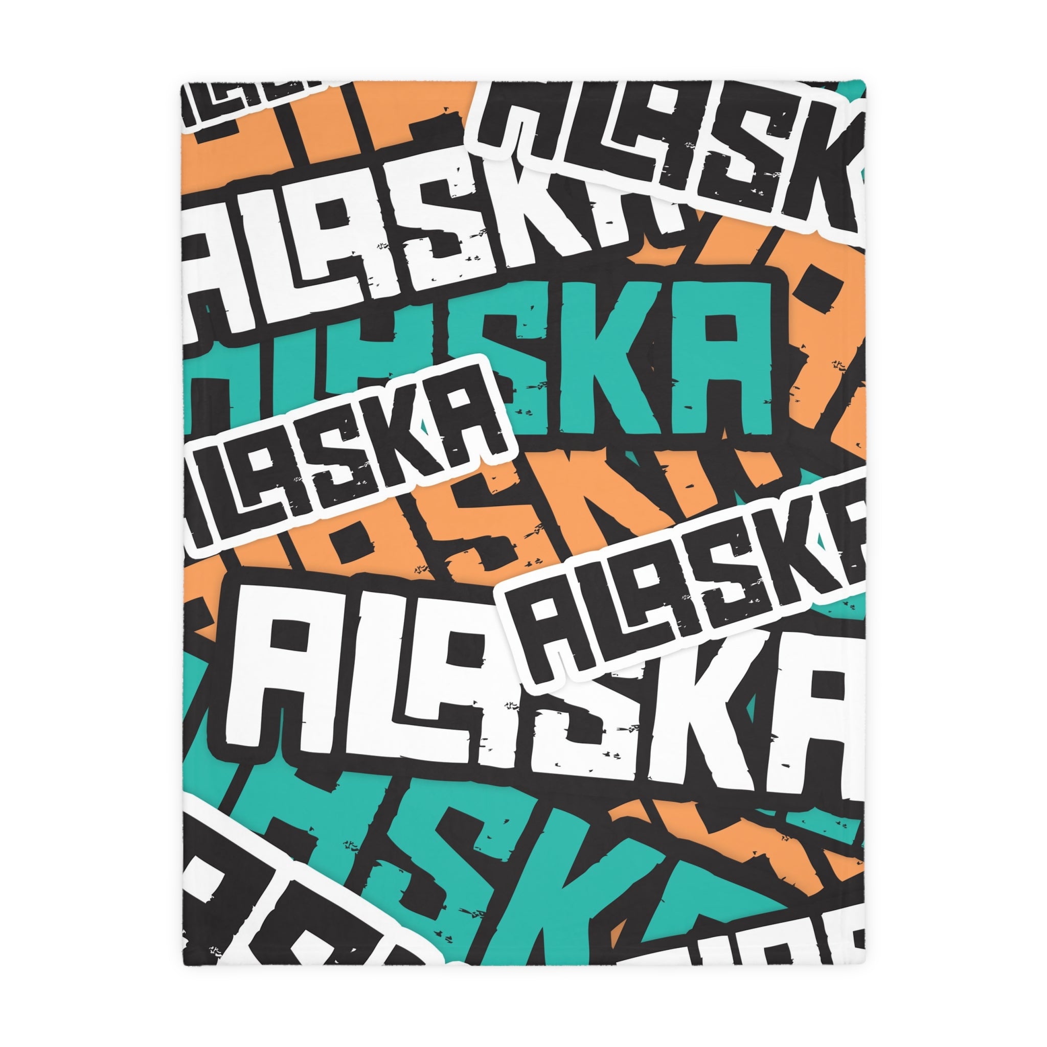 AK Sticker Bomb - Reversible Plush Blanket - AK State Line™ Collection