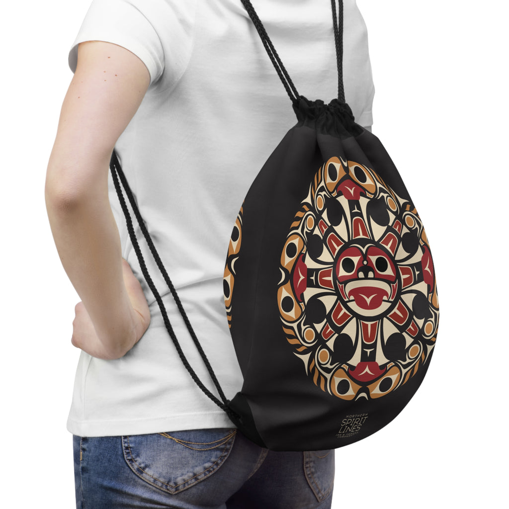 Drawstring Bag - Classic Tribal Sun Print - Northern Spiritlines™