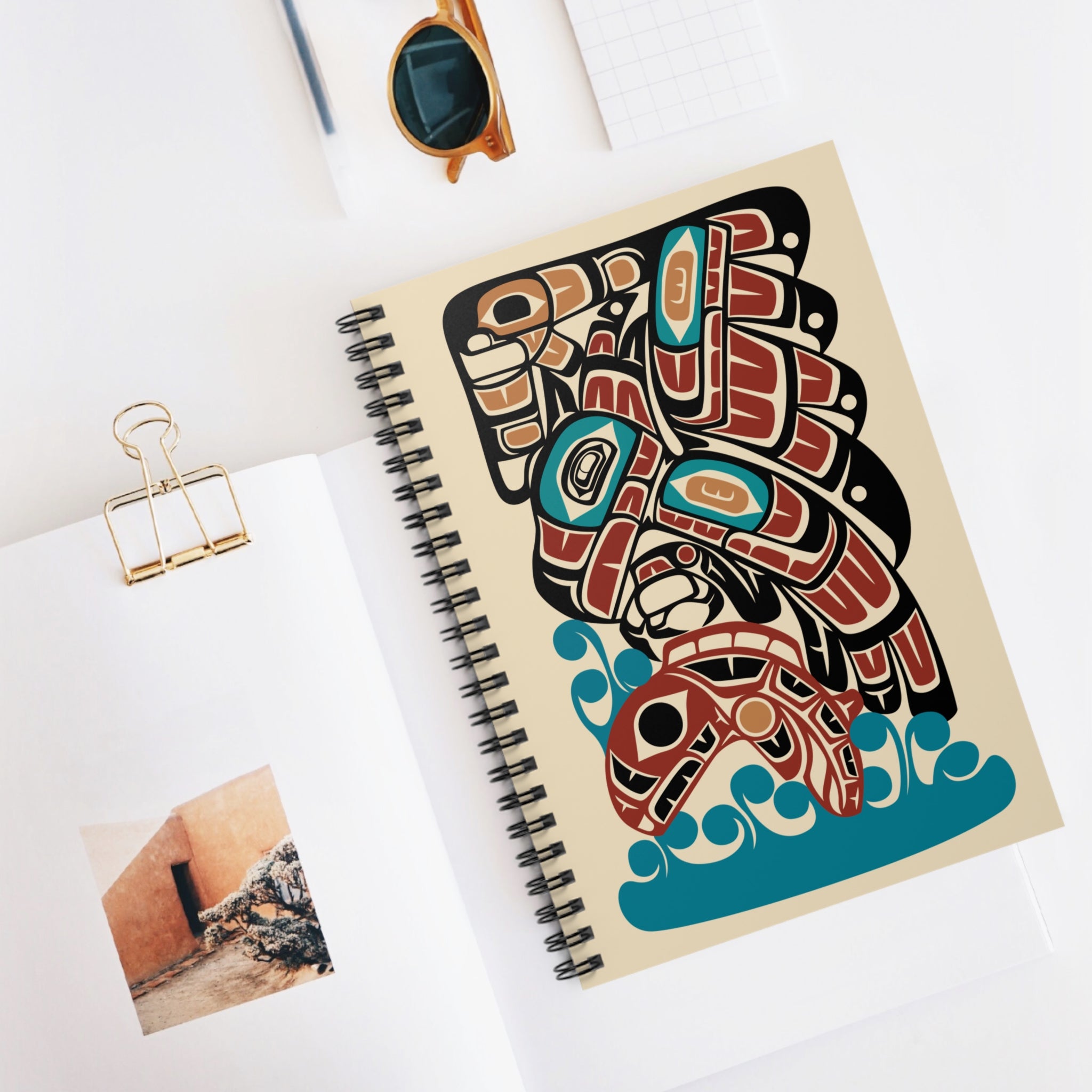 Journal - Spiral Bound | Classic Tribal Eagle & Salmon | Signature Collection
