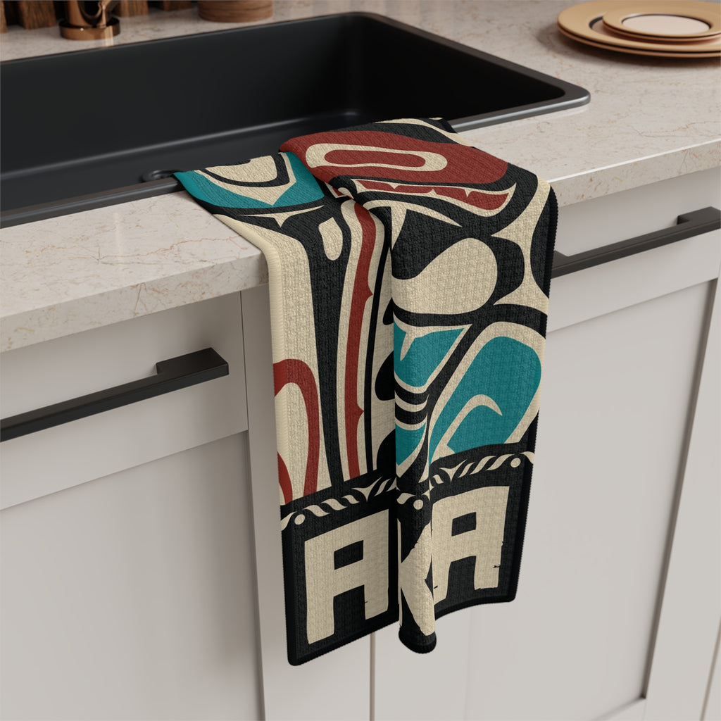 Tea Towel | 18x30" Waffle Weave | Alaska Tribal Hummingbird | Stateline™ Collection