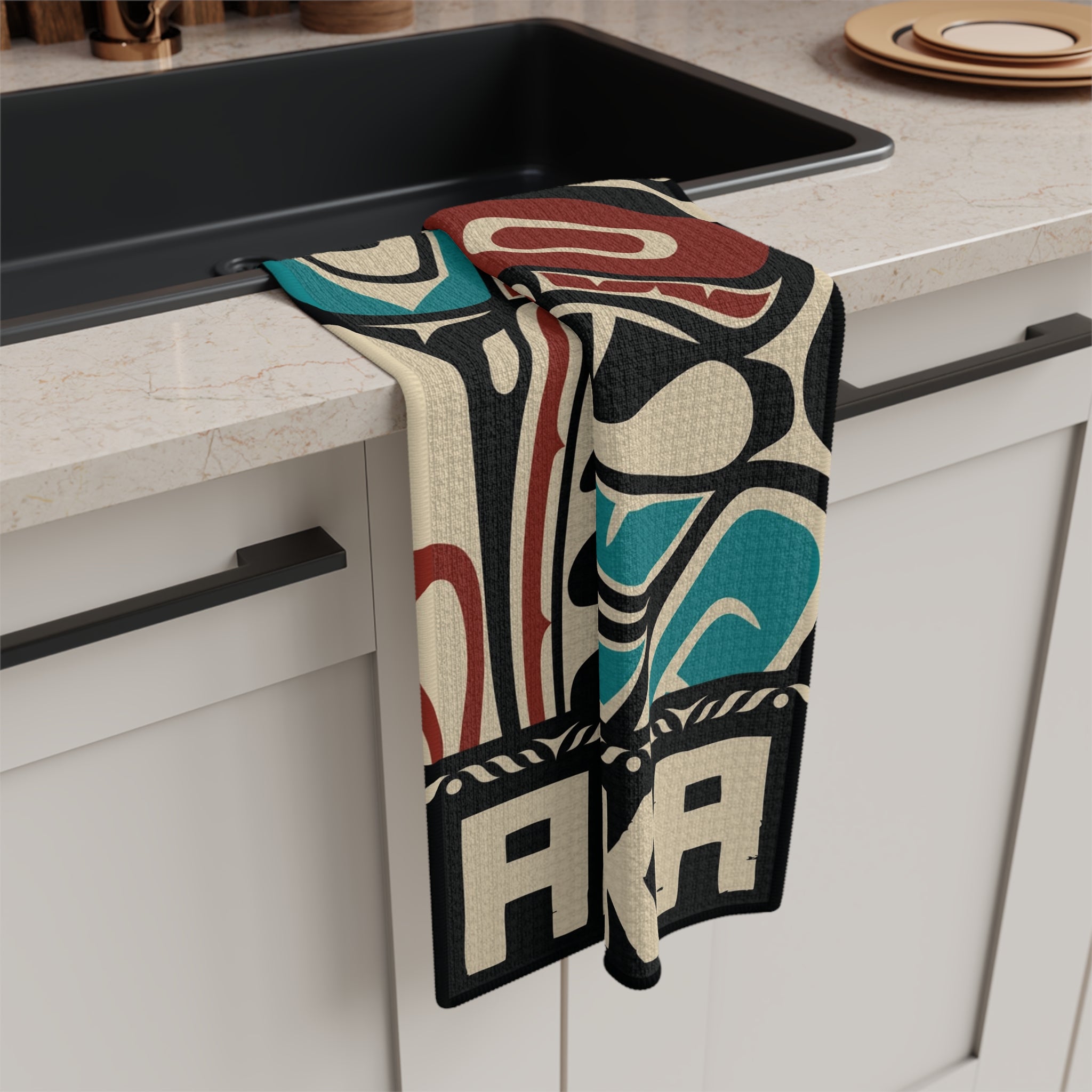 Tea Towel | 18x30" Waffle Weave | Alaska Tribal Hummingbird | Stateline™ Collection