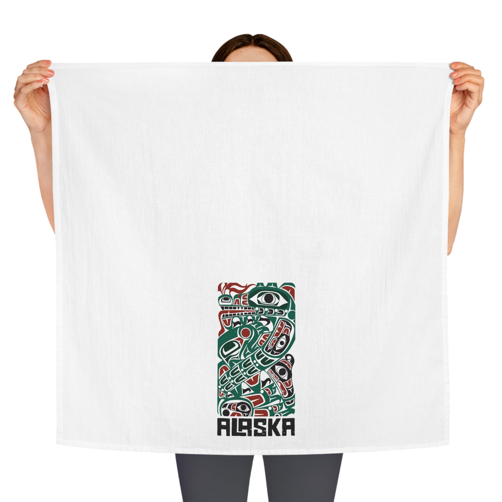 Cotton Tea Towel - Alaska Tribal Sea Monster - AK State Line™ Collection