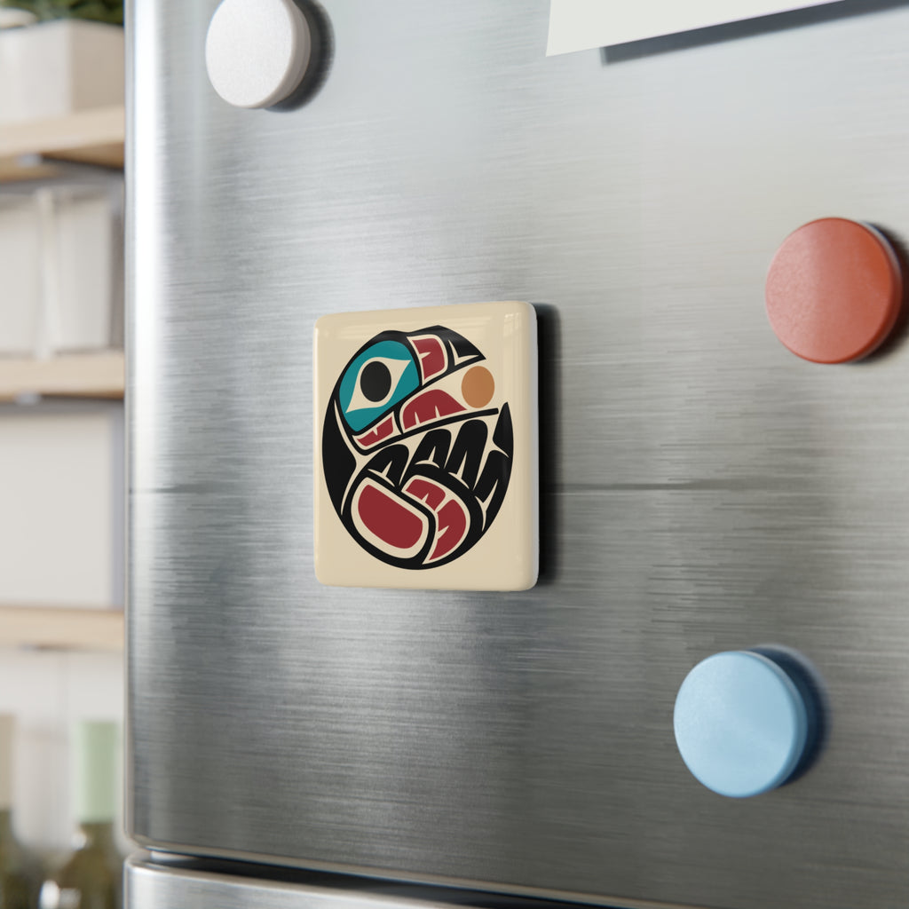 Porcelain Magnet - Classic Tribal Raven Insignia