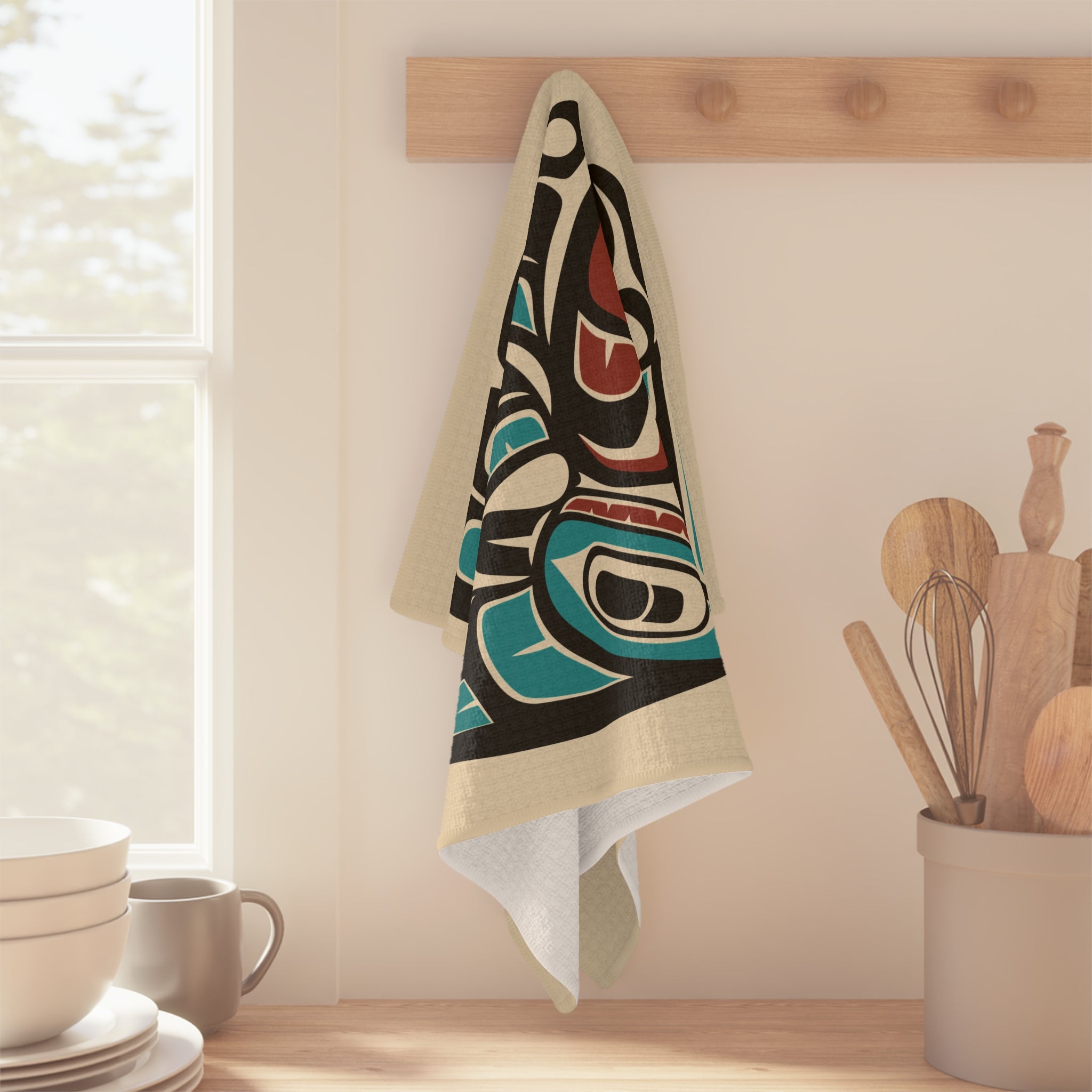Tea Towel | 18x30" Waffle Weave | Tribal Hummingbird | Signature Collection