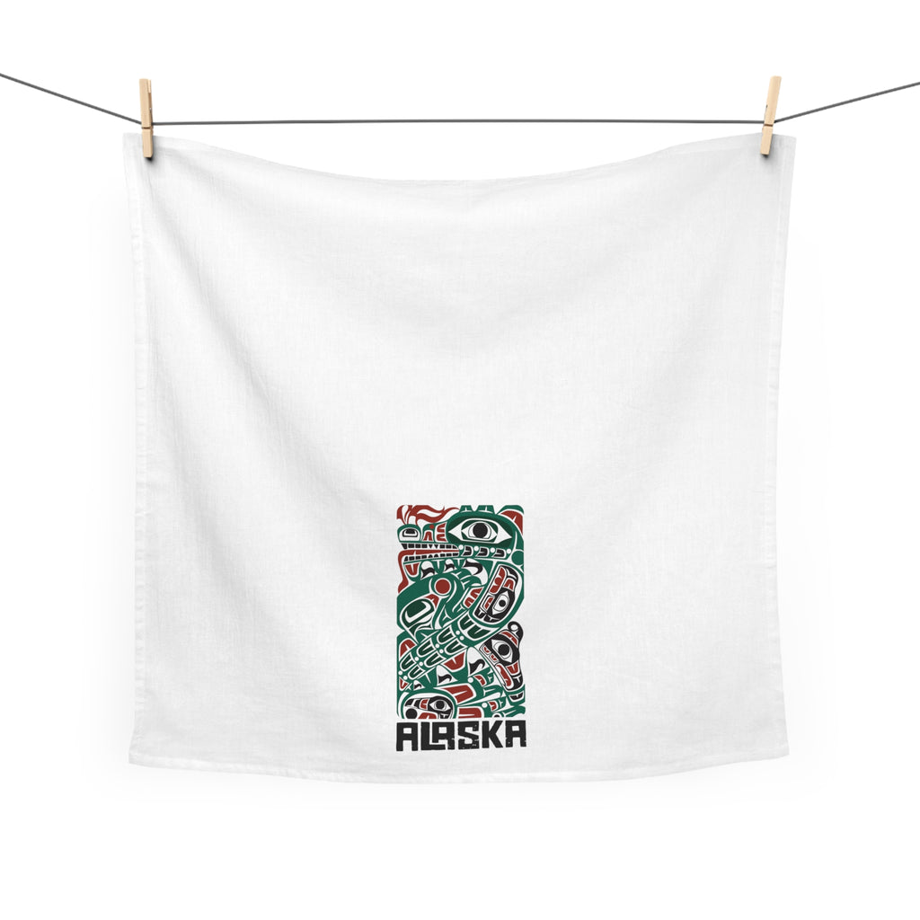 Cotton Tea Towel - Alaska Tribal Sea Monster - AK State Line™ Collection