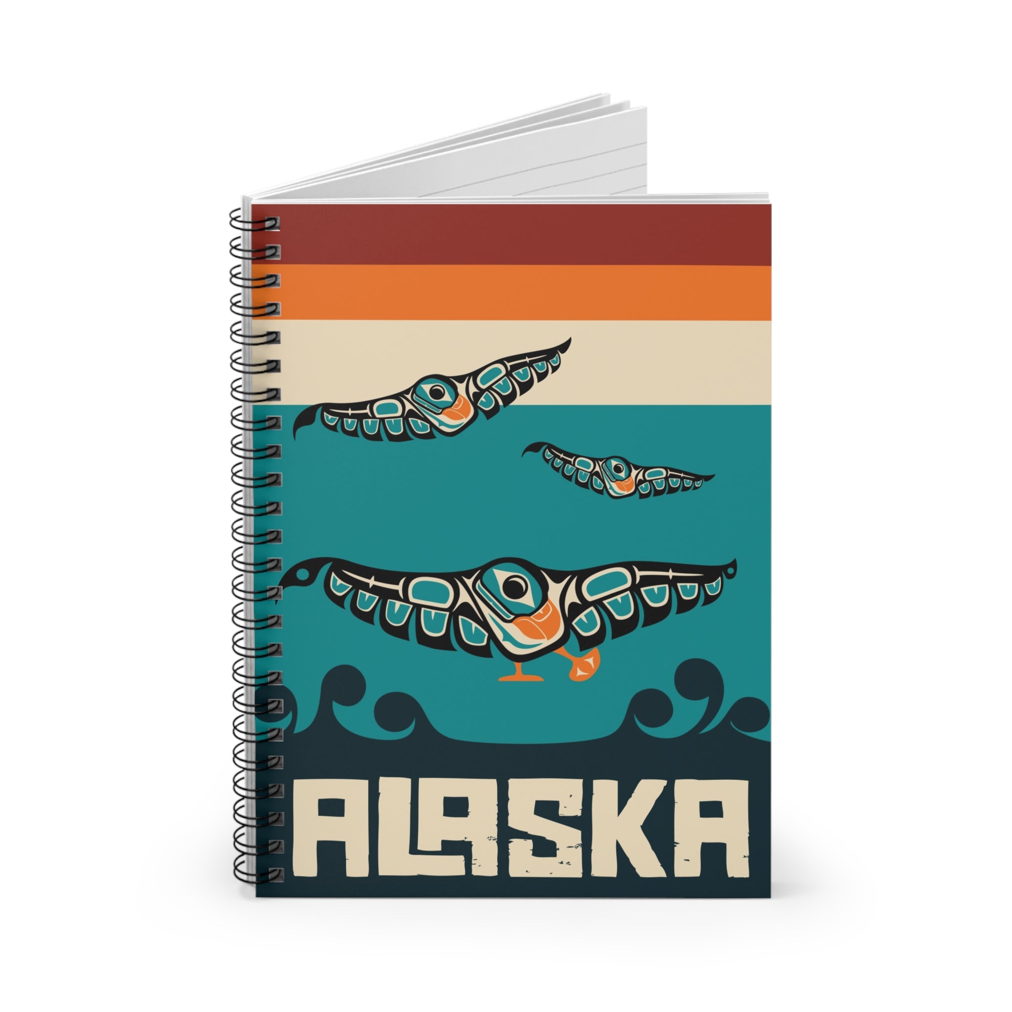 Spiral Notebook, Journal |  Alaska Tribal Puffins | Stateline™ Collection