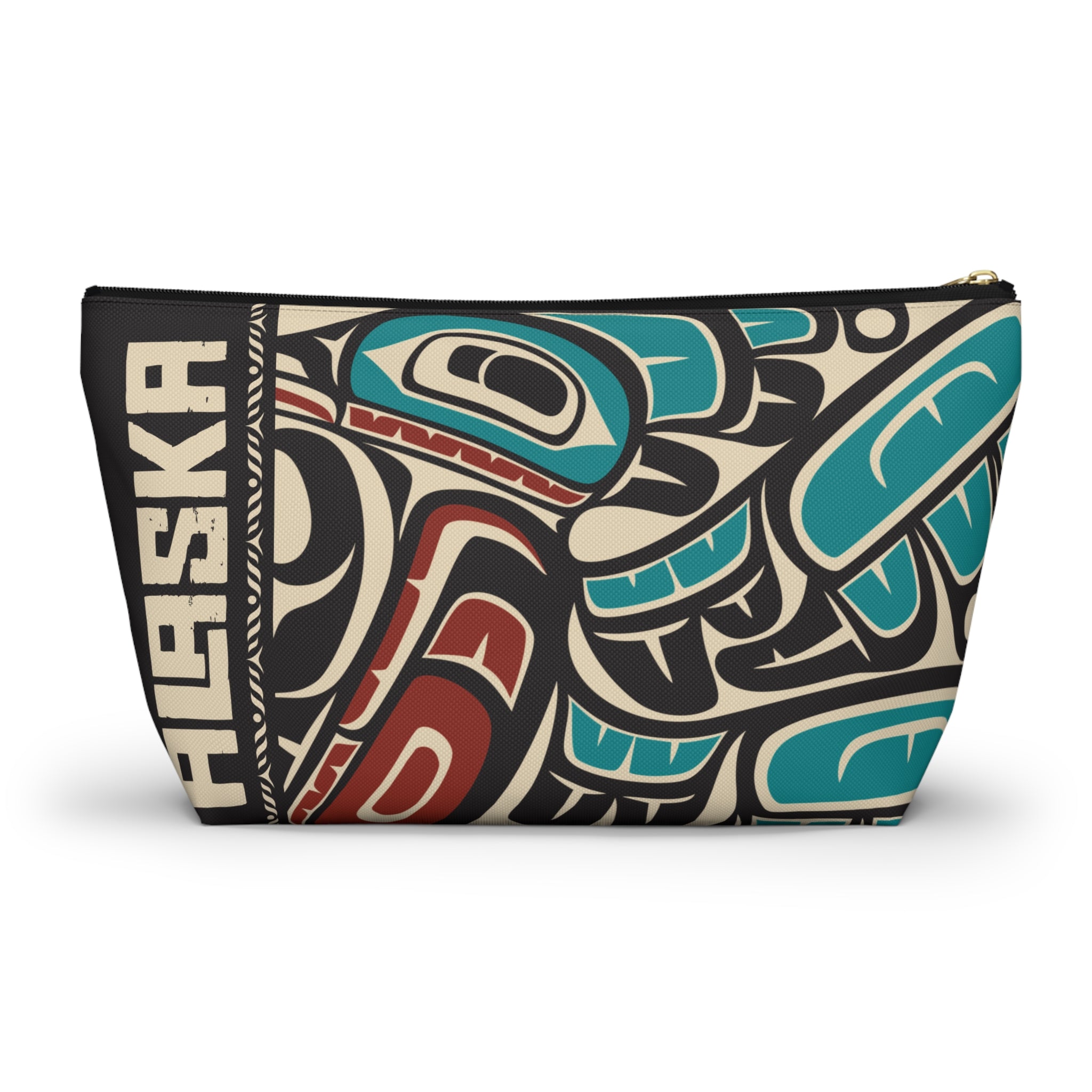 Copy of Travel Accessory Zipper Pouch - Rustic Alaska Tribal Hummingbird - AK State Line™ Collection