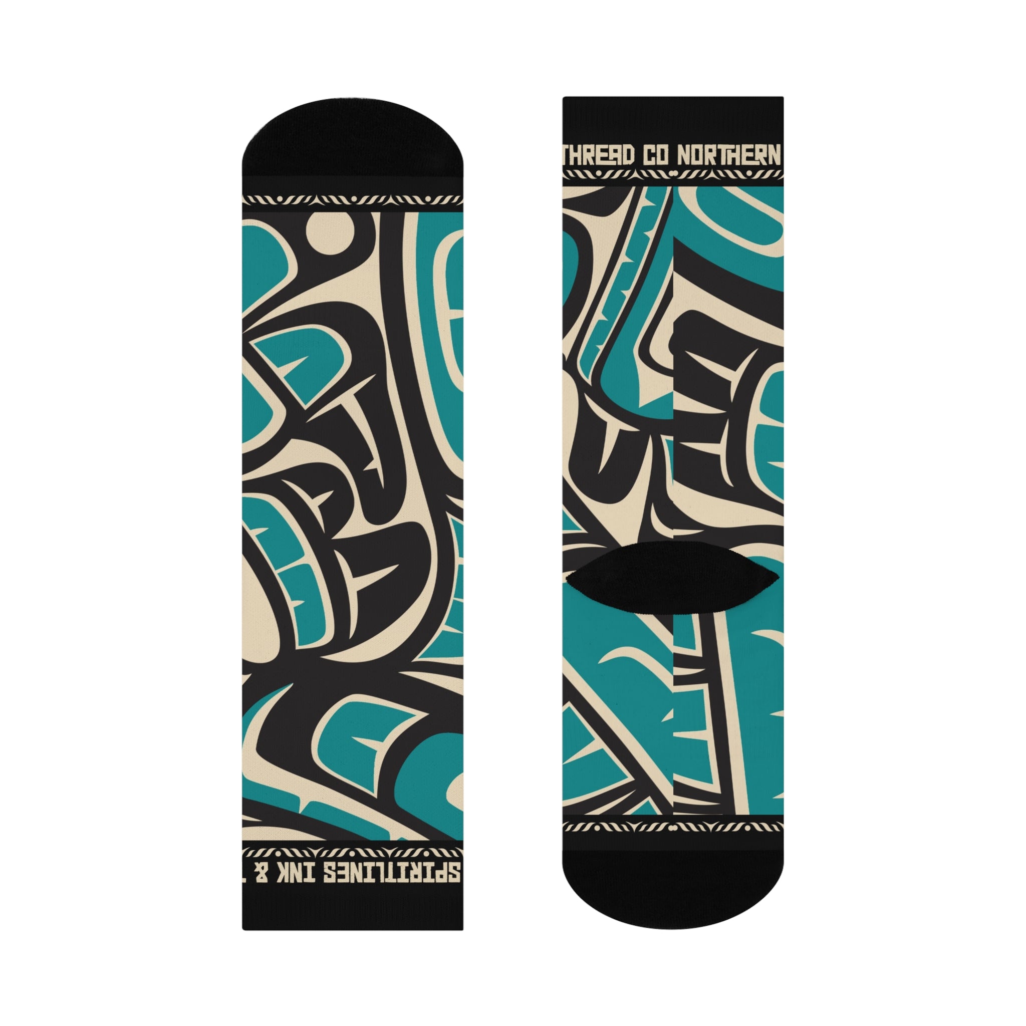 Crew Socks - Cushion Bottom - Classic Tribal Hummingbird Print - Northern Spiritlines™