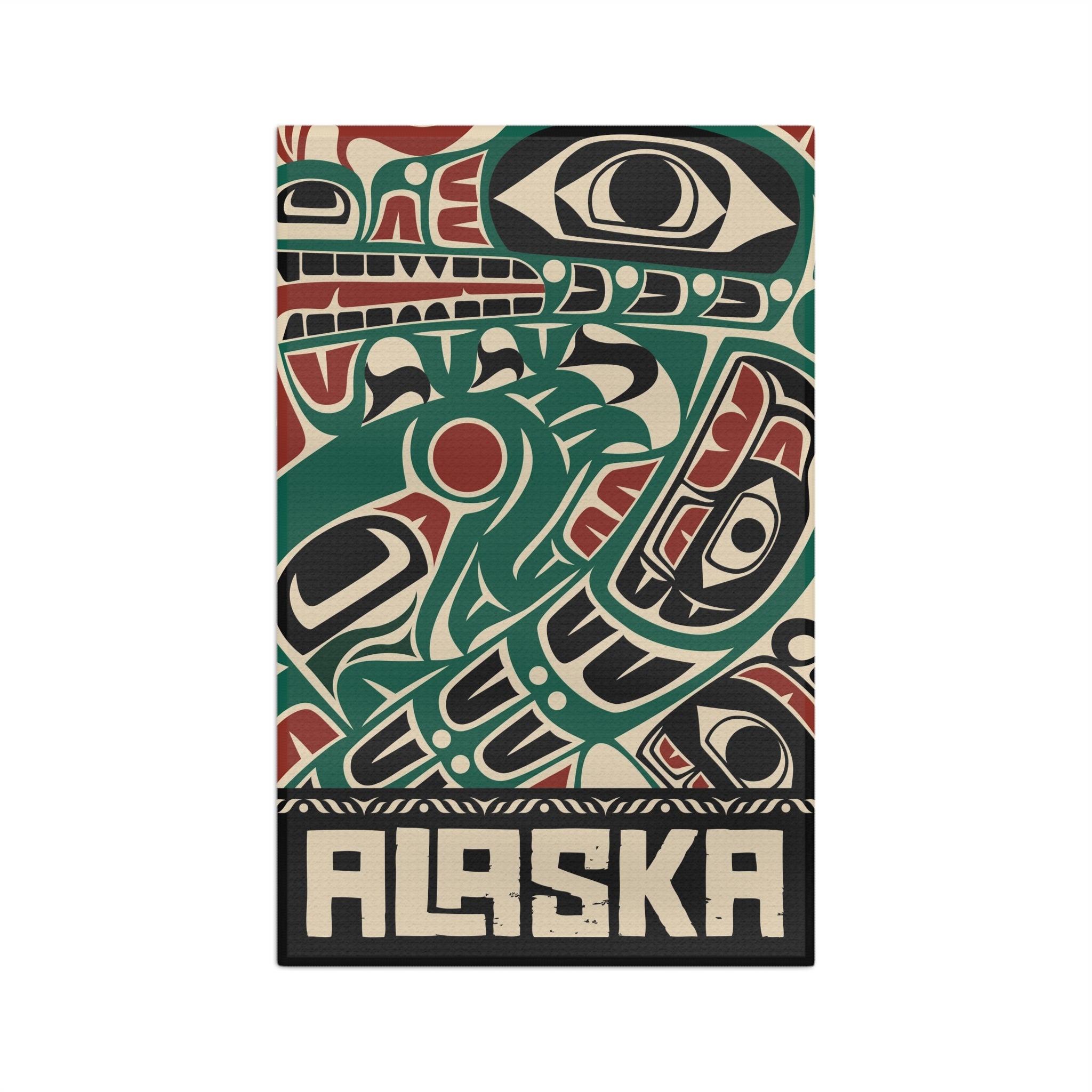 Tea Towel | 18x30" Waffle Weave | Alaska Tribal Sea Monster | Stateline™ Collection